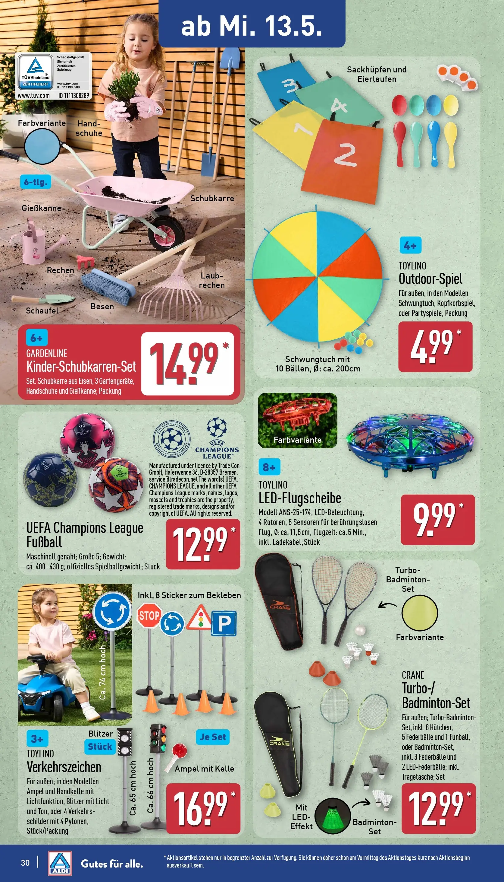 Aldi - ALDI Nord: Wochenangebote (ab 10.05.2026) » Angebote Online | Seite: 30 | Produkte: Gewicht, Fußball, Badmintonset, Handschuhe