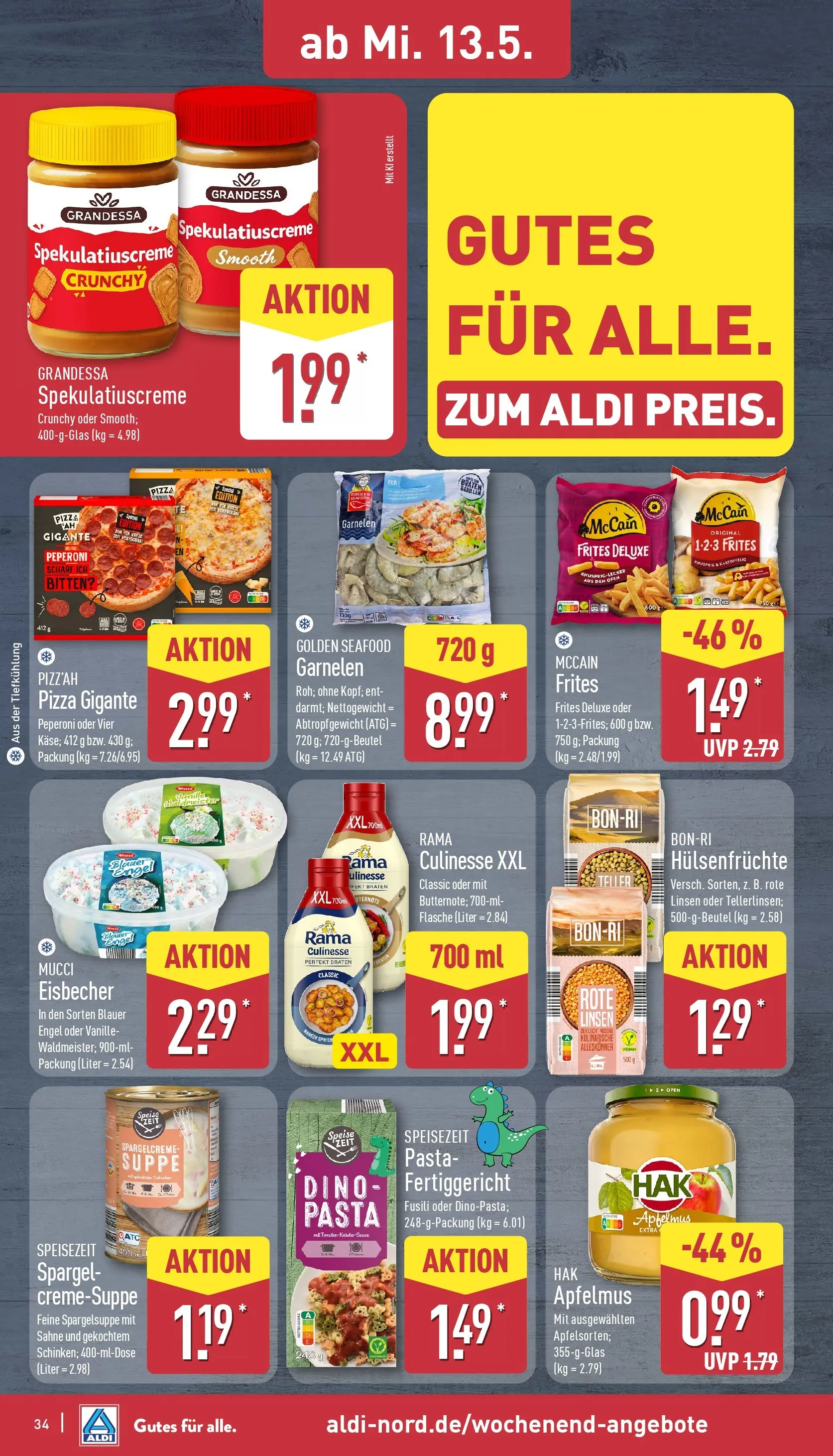 Aldi - ALDI Nord: Wochenangebote (ab 10.05.2026) » Angebote Online | Seite: 34 | Produkte: Ofen, Spargel, Pasta, Pizza