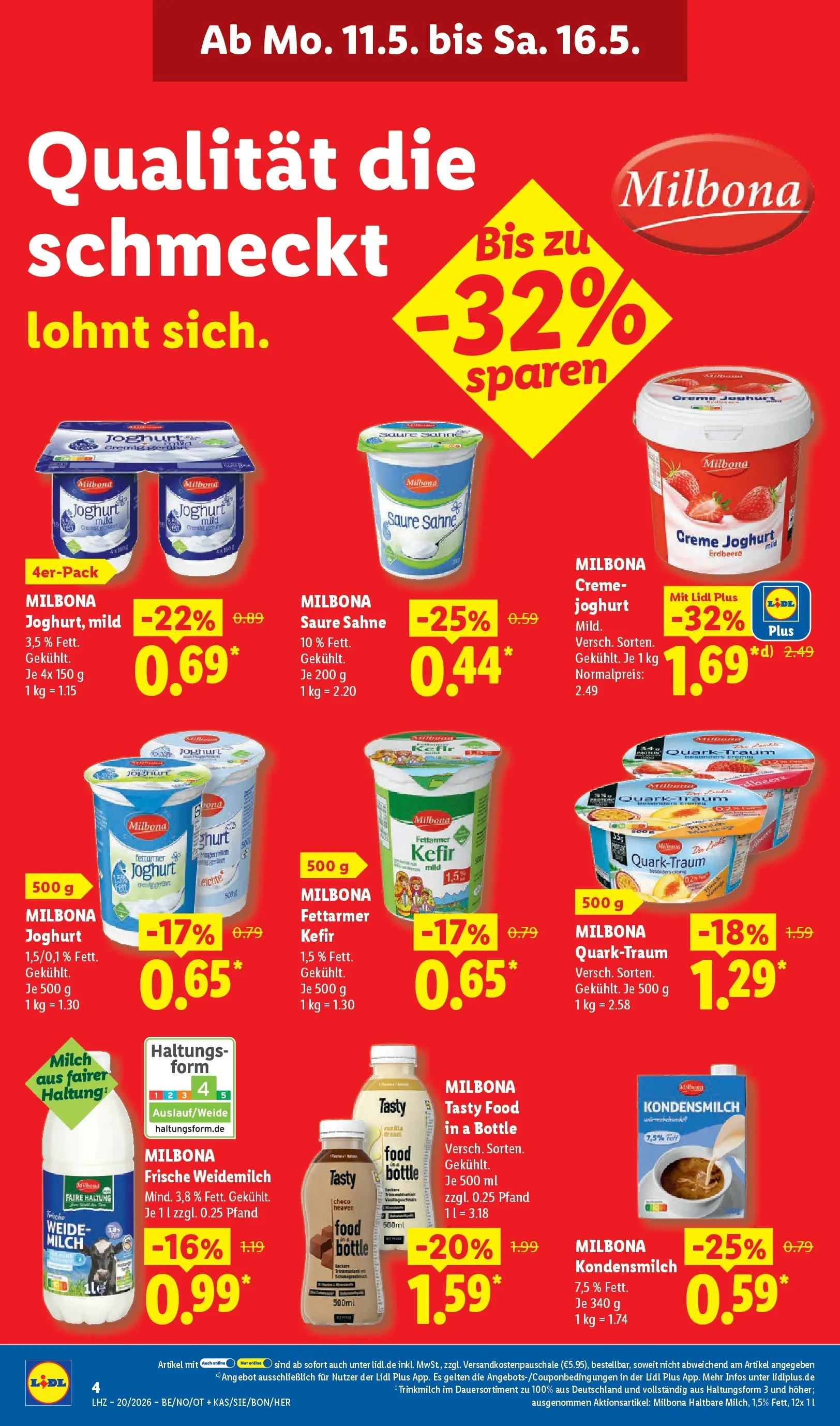 Lidl Prospekt Wahlstedt (ab 11.05.2026) zum Blättern » Angebote | Seite: 8 | Produkte: Quark, Milch, Joghurt, Sahne