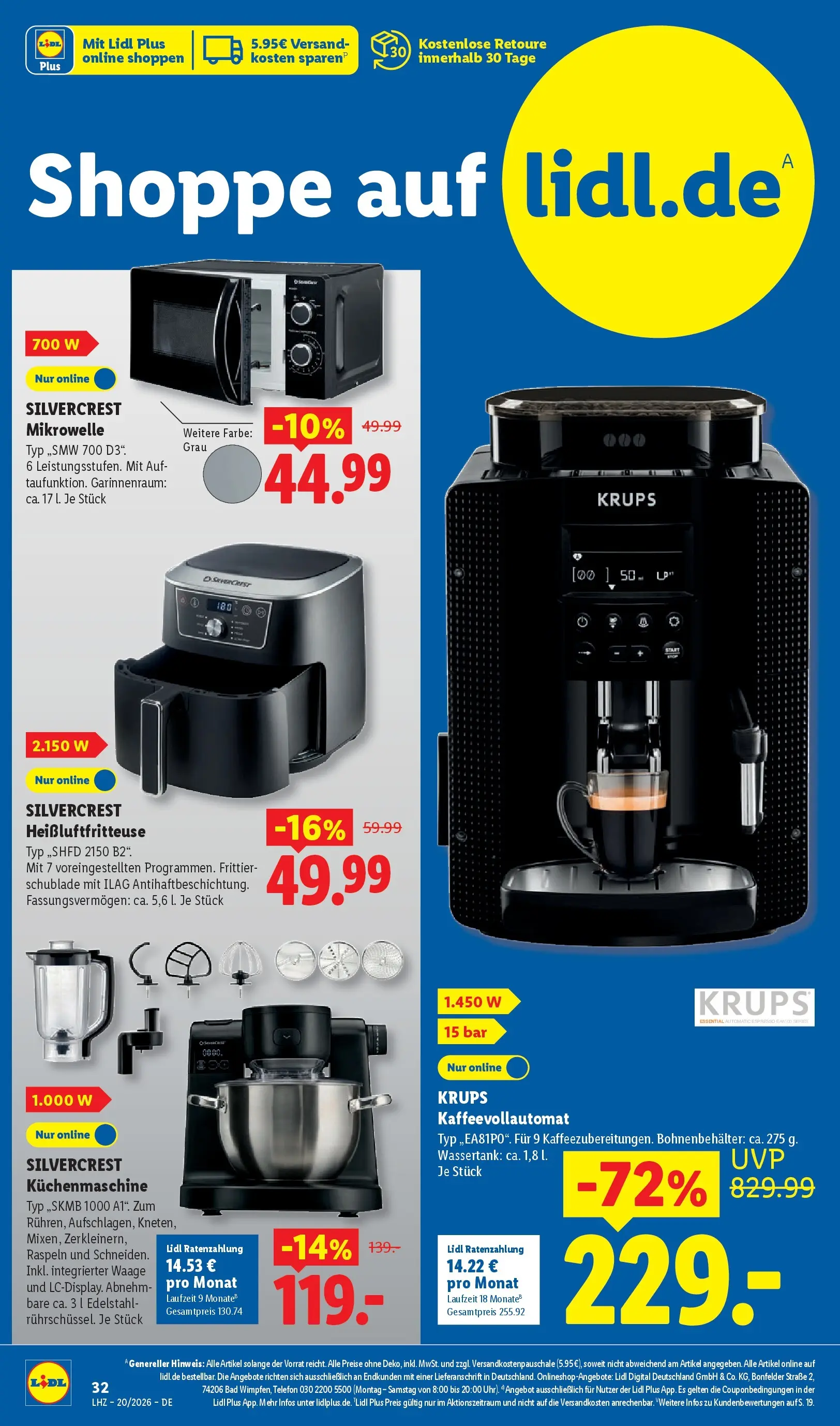 Lidl Prospekt Wahlstedt (ab 11.05.2026) zum Blättern » Angebote | Seite: 12 | Produkte: Krups, Mikrowelle, Kaffeevollautomat, Heißluftfritteuse