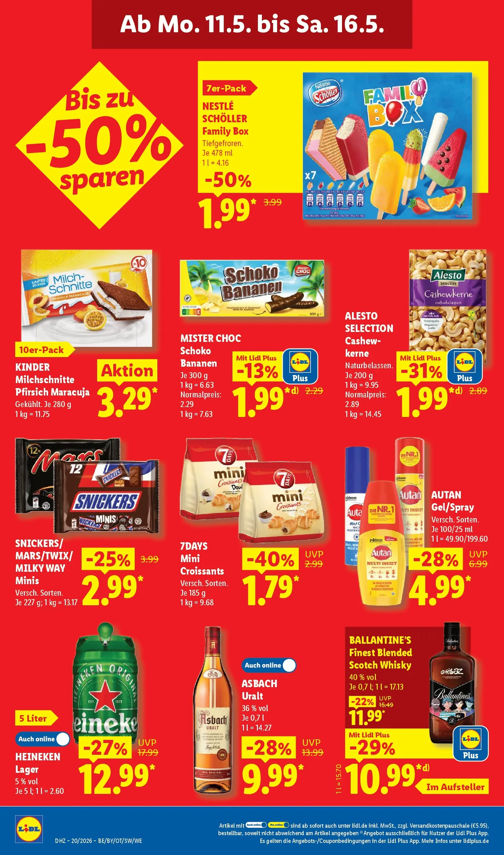 Lidl Prospekt Einbeck (ab 11.05.2026) zum Blättern » Angebote | Seite: 22 | Produkte: Box, Bananen, Pfirsich, Asbach