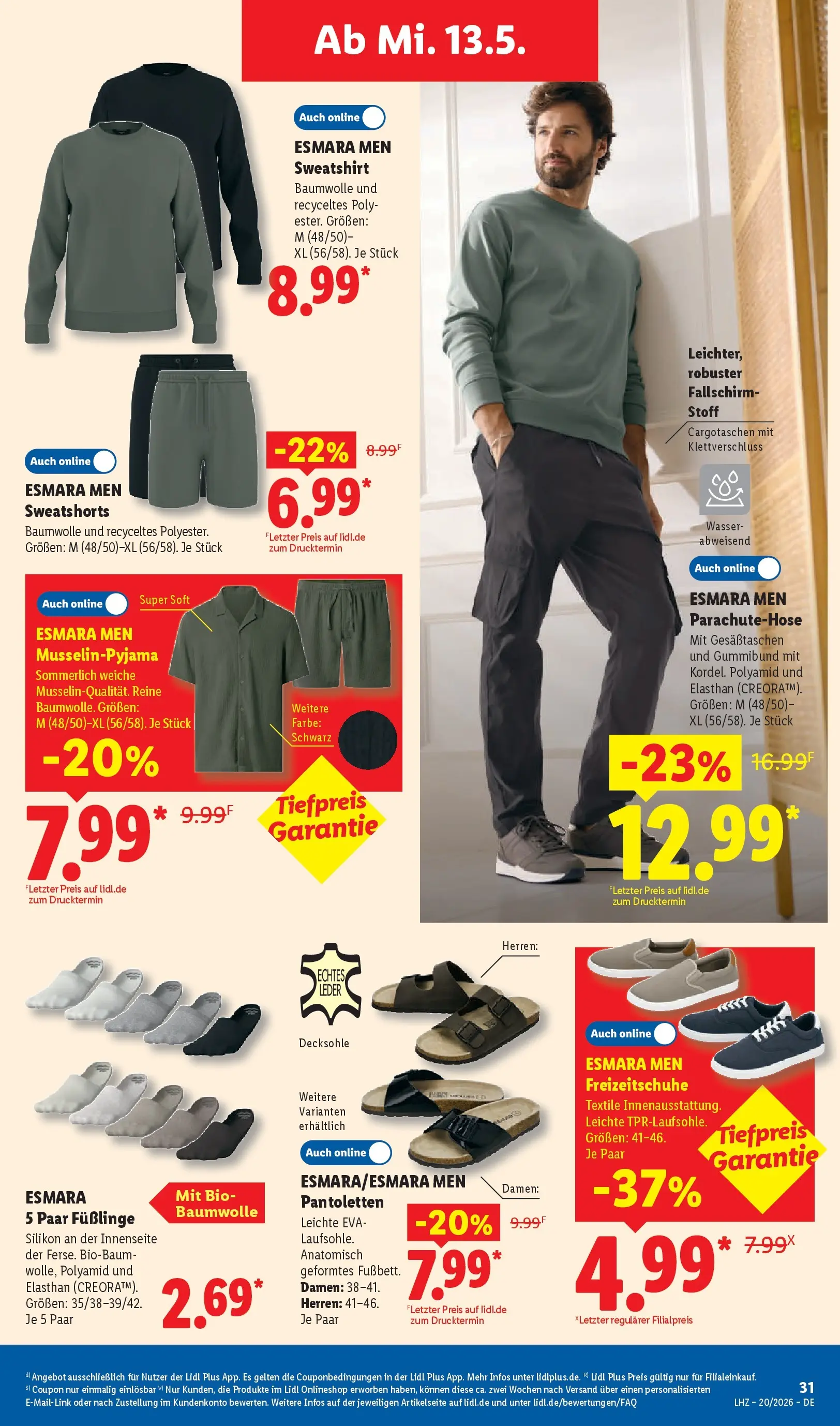 Lidl Prospekt Wahlstedt (ab 11.05.2026) zum Blättern » Angebote | Seite: 55 | Produkte: Sweatshirt, Sweatshorts, Wasser