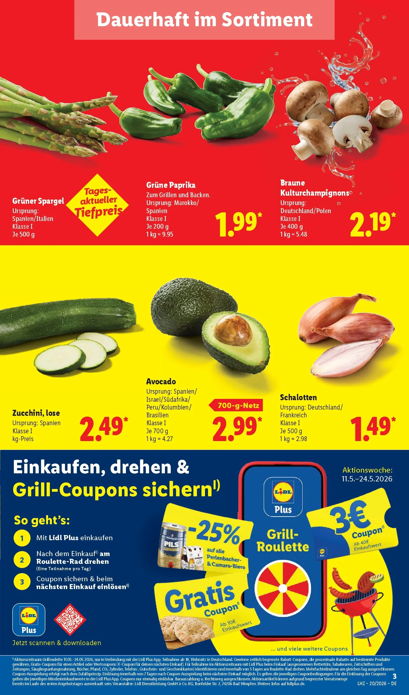 Lidl Prospekt Weikersheim (ab 11.05.2026) zum Blättern » Angebote | Seite: 7 | Produkte: Grill, Spargel, Avocado, Paprika