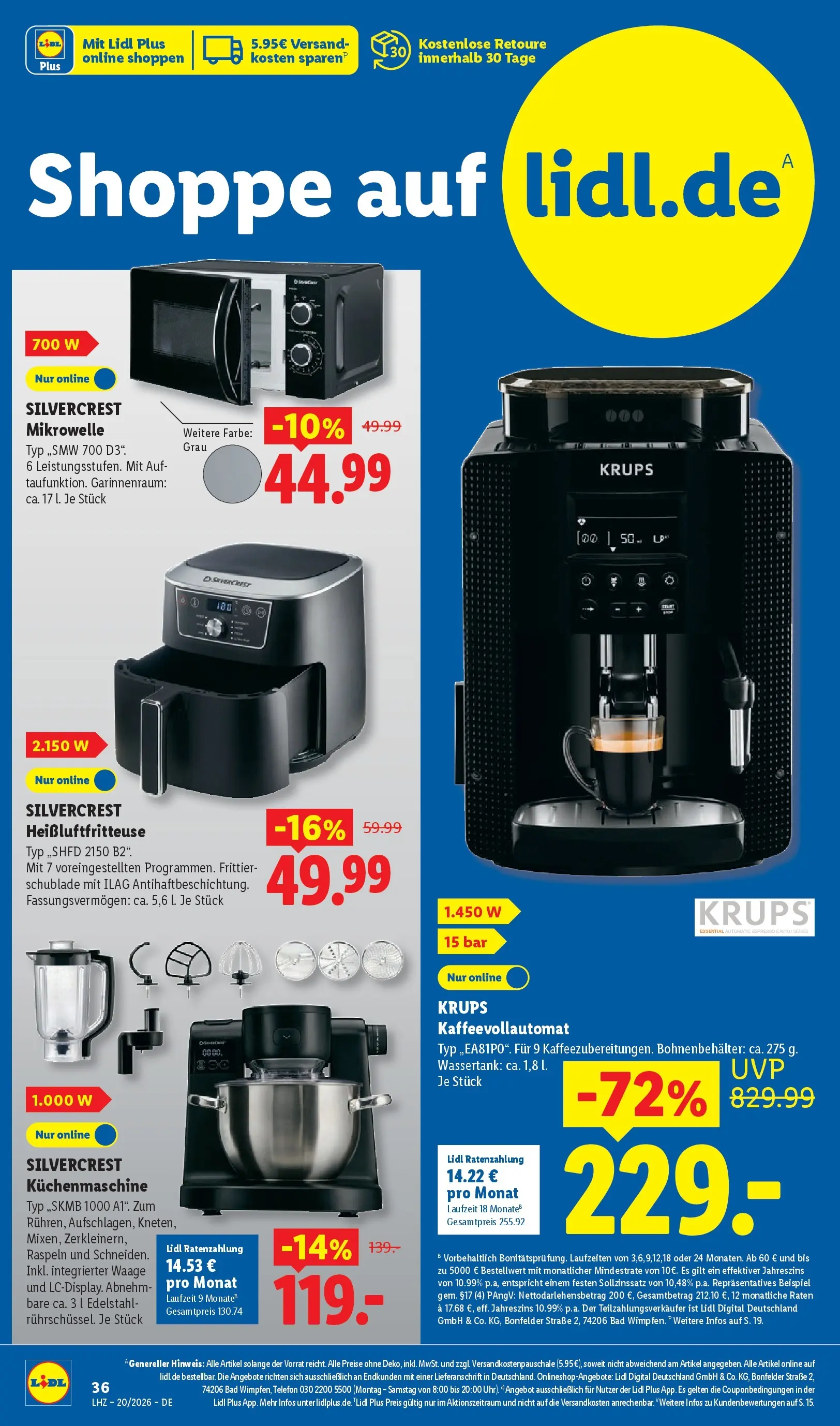 Lidl Prospekt Weikersheim (ab 11.05.2026) zum Blättern » Angebote | Seite: 8 | Produkte: Mikrowelle, Kaffeevollautomat, Heißluftfritteuse, Telefon