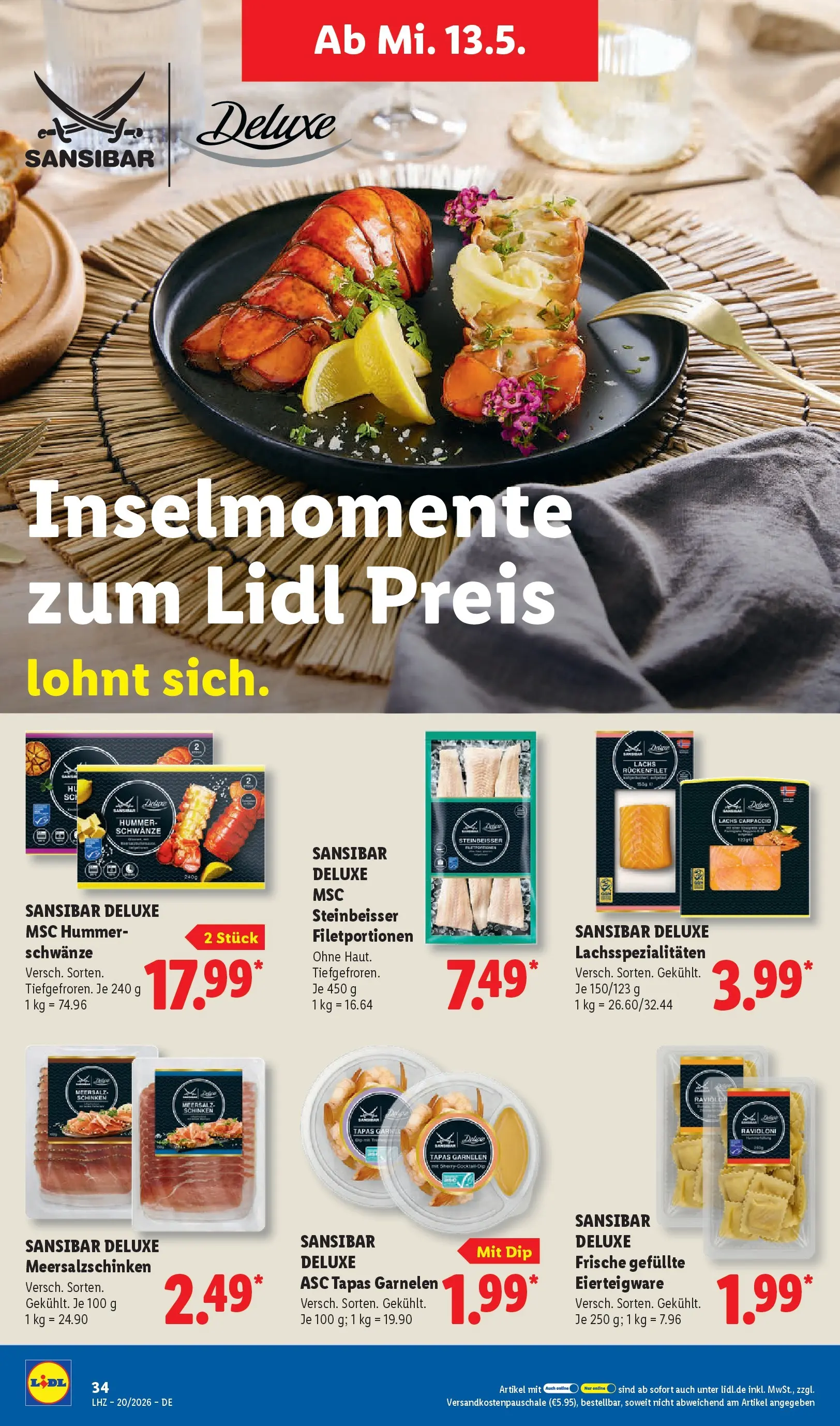 Lidl Prospekt Weikersheim (ab 11.05.2026) zum Blättern » Angebote | Seite: 58 | Produkte: Garnelen, Lachs, Schinken