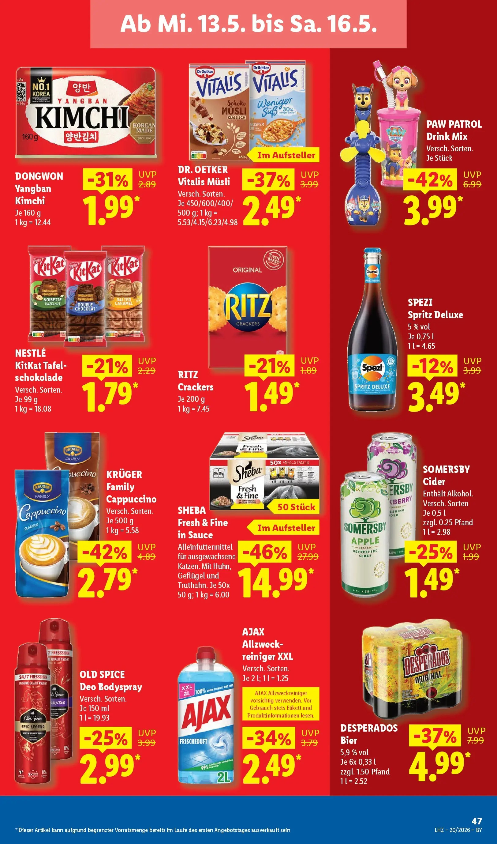 Lidl Prospekt Hof-innenstadt (ab 11.05.2026) zum Blättern » Angebote | Seite: 69 | Produkte: Musli, Sheba, Bier, Apple