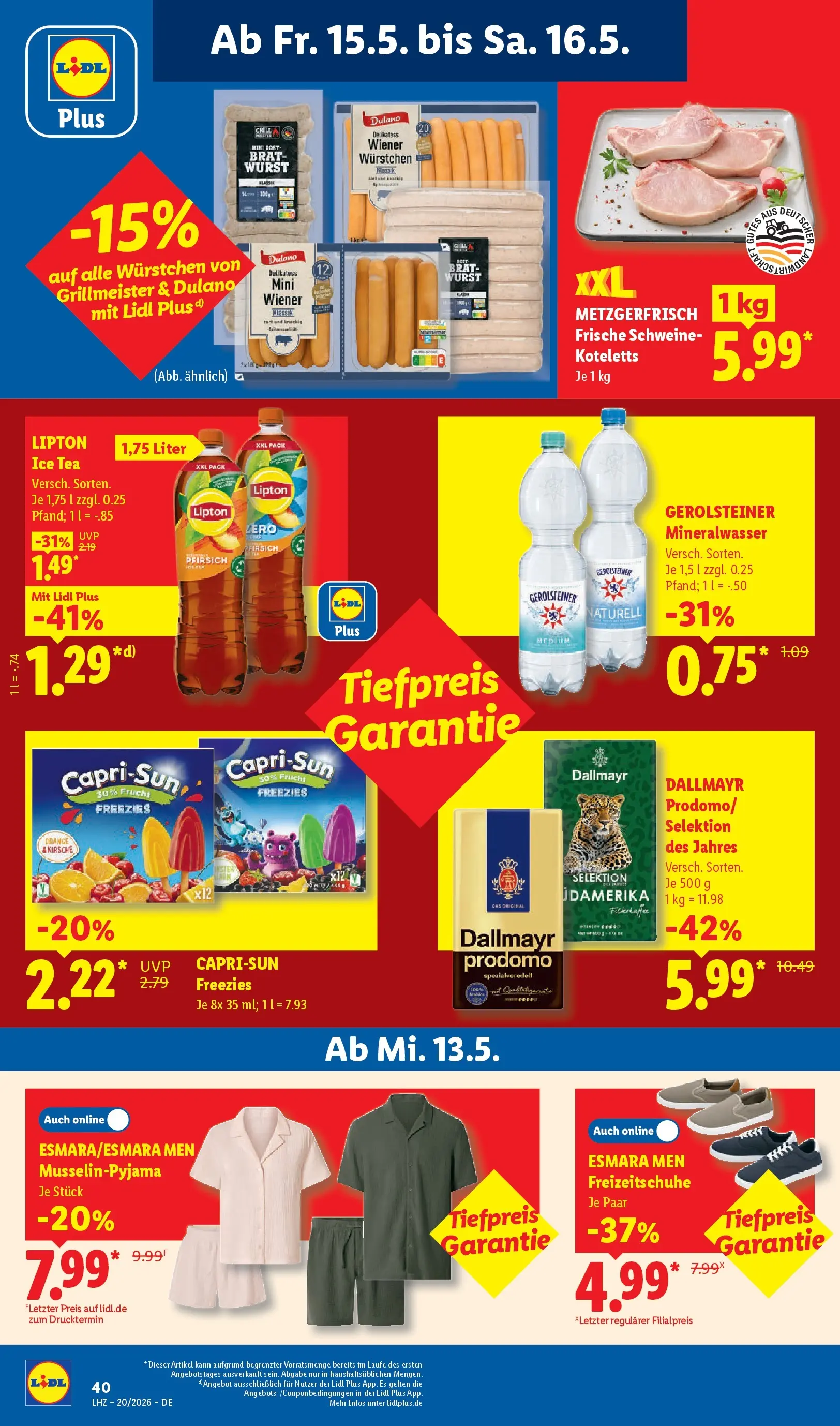 Lidl Prospekt Weikersheim (ab 11.05.2026) zum Blättern » Angebote | Seite: 72 | Produkte: Grill, Mineralwasser, Wurst, Pfirsich