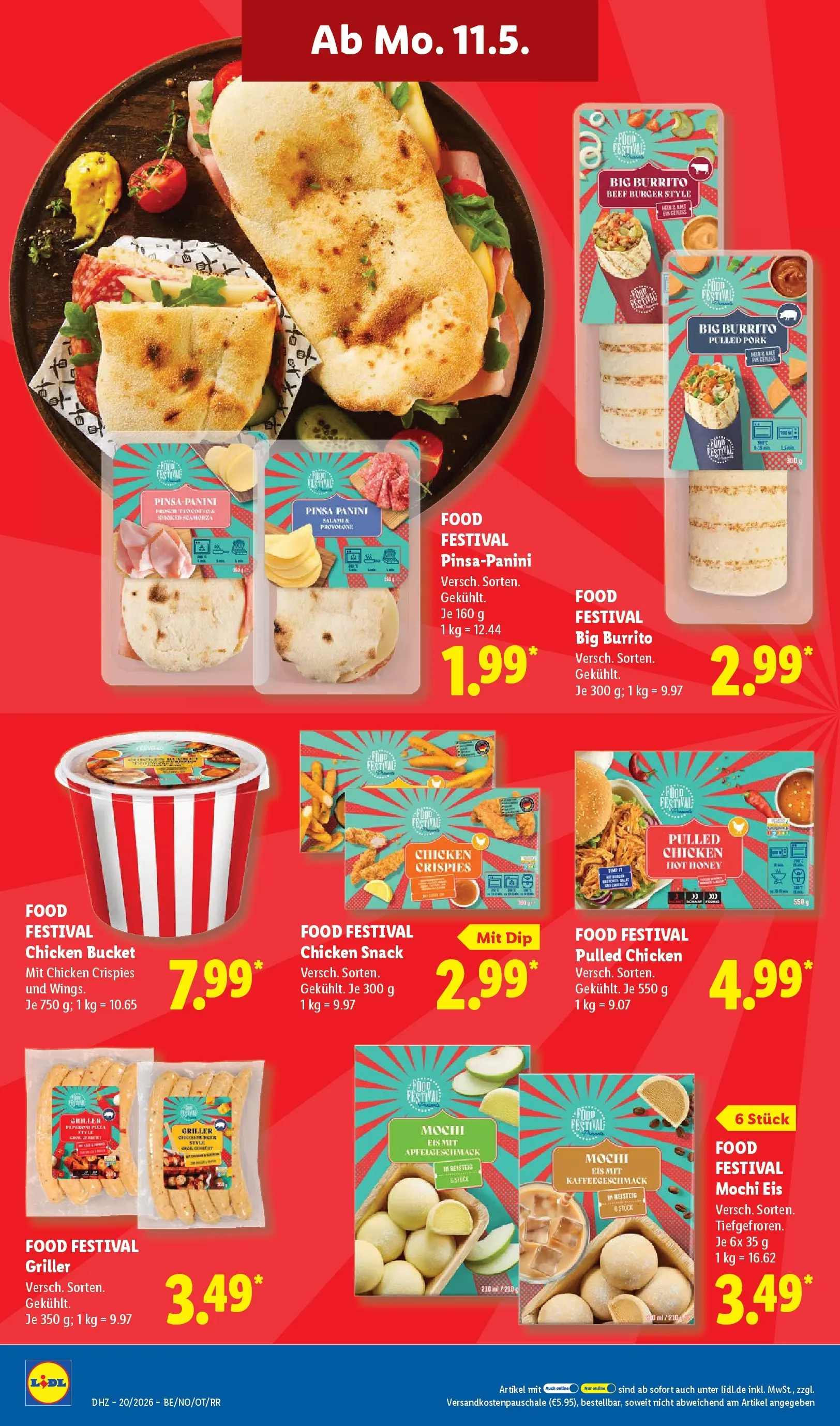 Lidl Prospekt Wahlstedt (ab 11.05.2026) zum Blättern » Angebote | Seite: 26 | Produkte: Burger, Pizza, Eis, Mochi