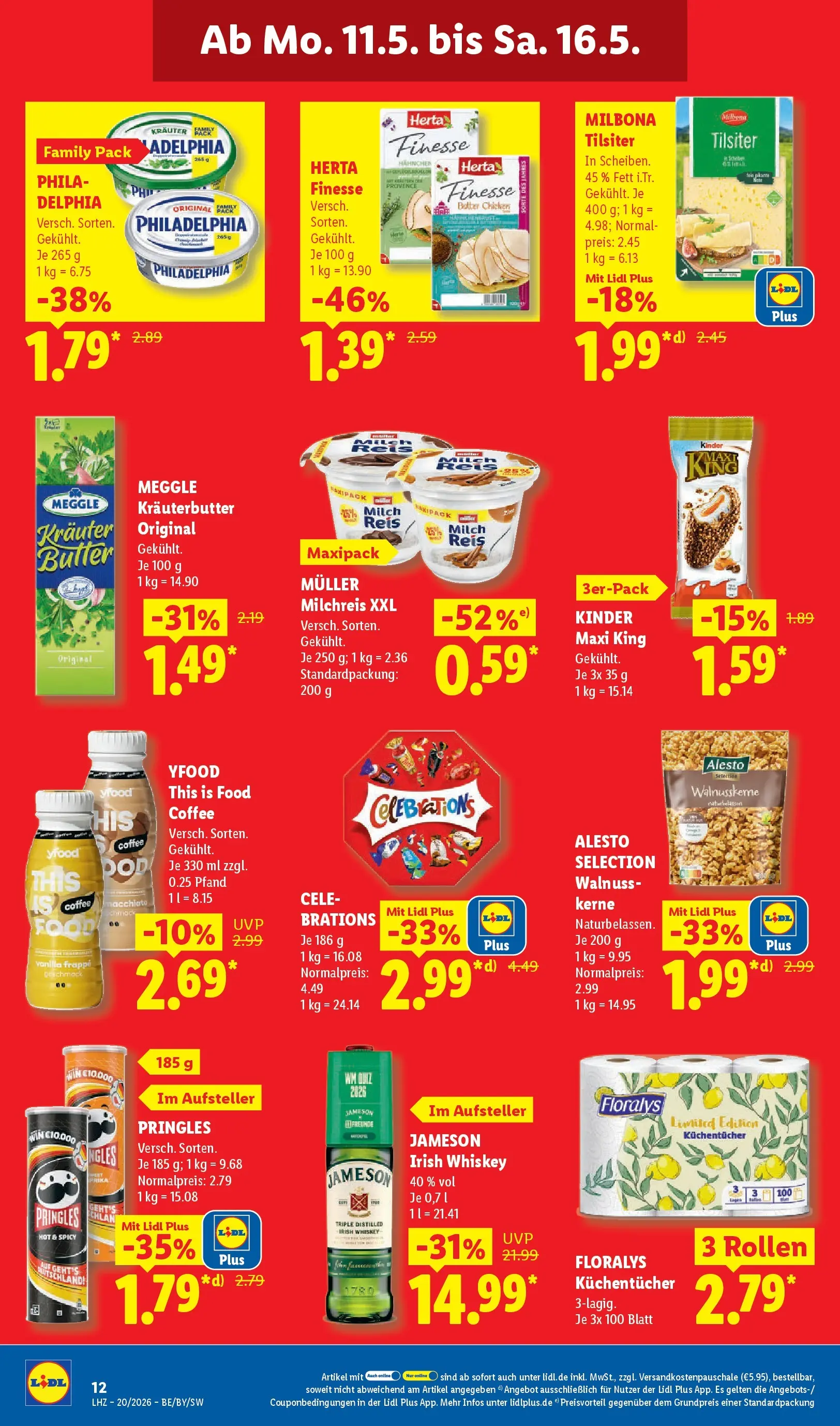 Lidl Prospekt Mahlow (ab 11.05.2026) zum Blättern » Angebote | Seite: 20 | Produkte: Philadelphia, Celebrations, YFood, Reis