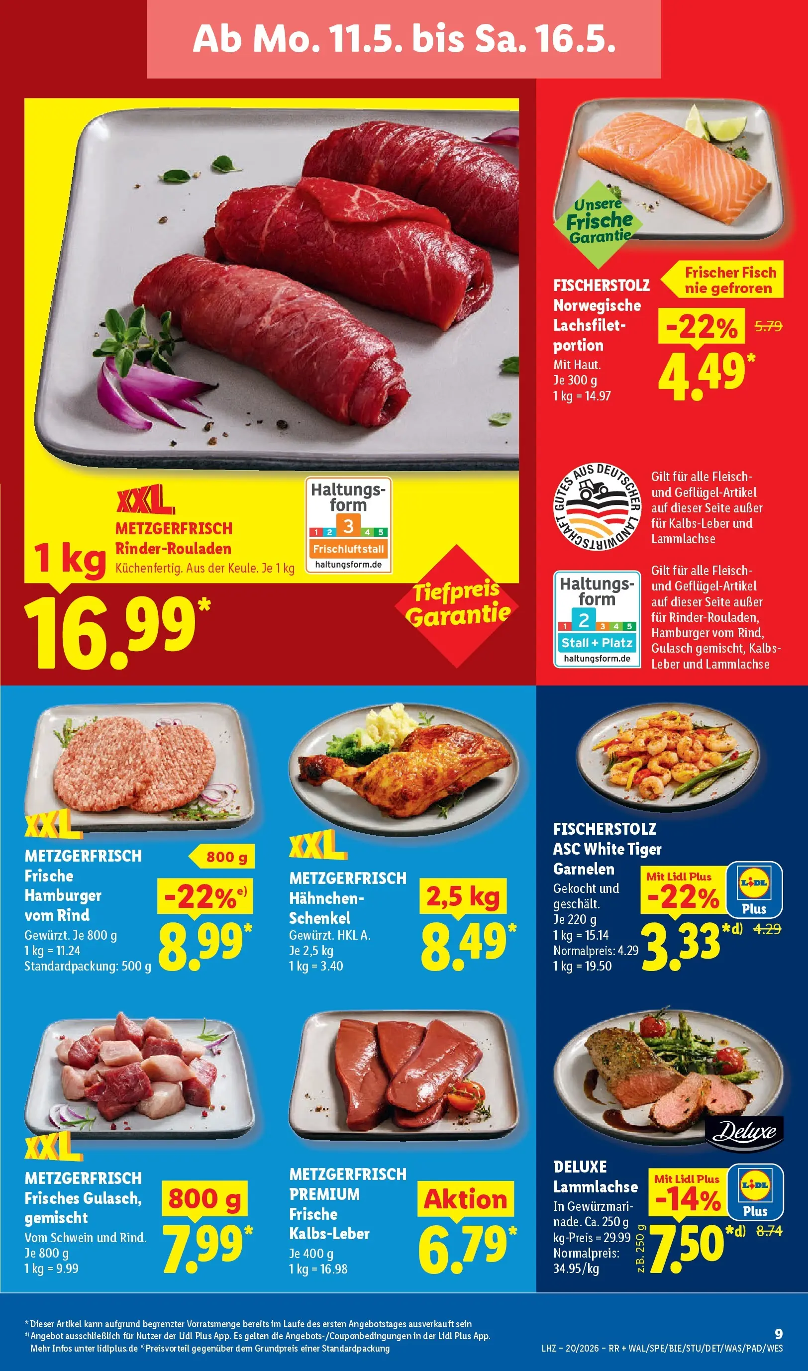 Lidl Prospekt Wahlstedt (ab 11.05.2026) zum Blättern » Angebote | Seite: 17 | Produkte: Hahnchen, Kalbsleber, Gulasch, Fleisch