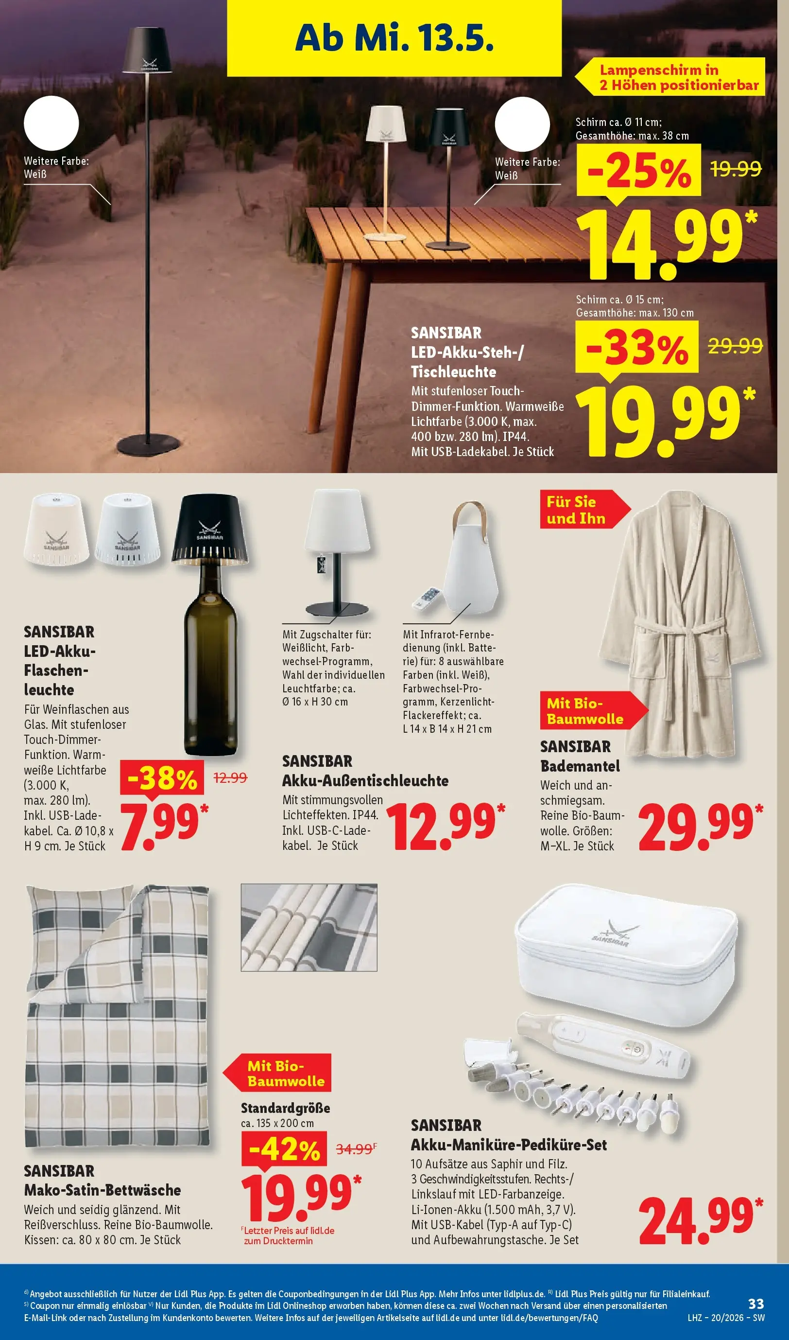Lidl Prospekt Weikersheim (ab 11.05.2026) zum Blättern » Angebote | Seite: 57 | Produkte: Kissen, Lampenschirm, Bademantel