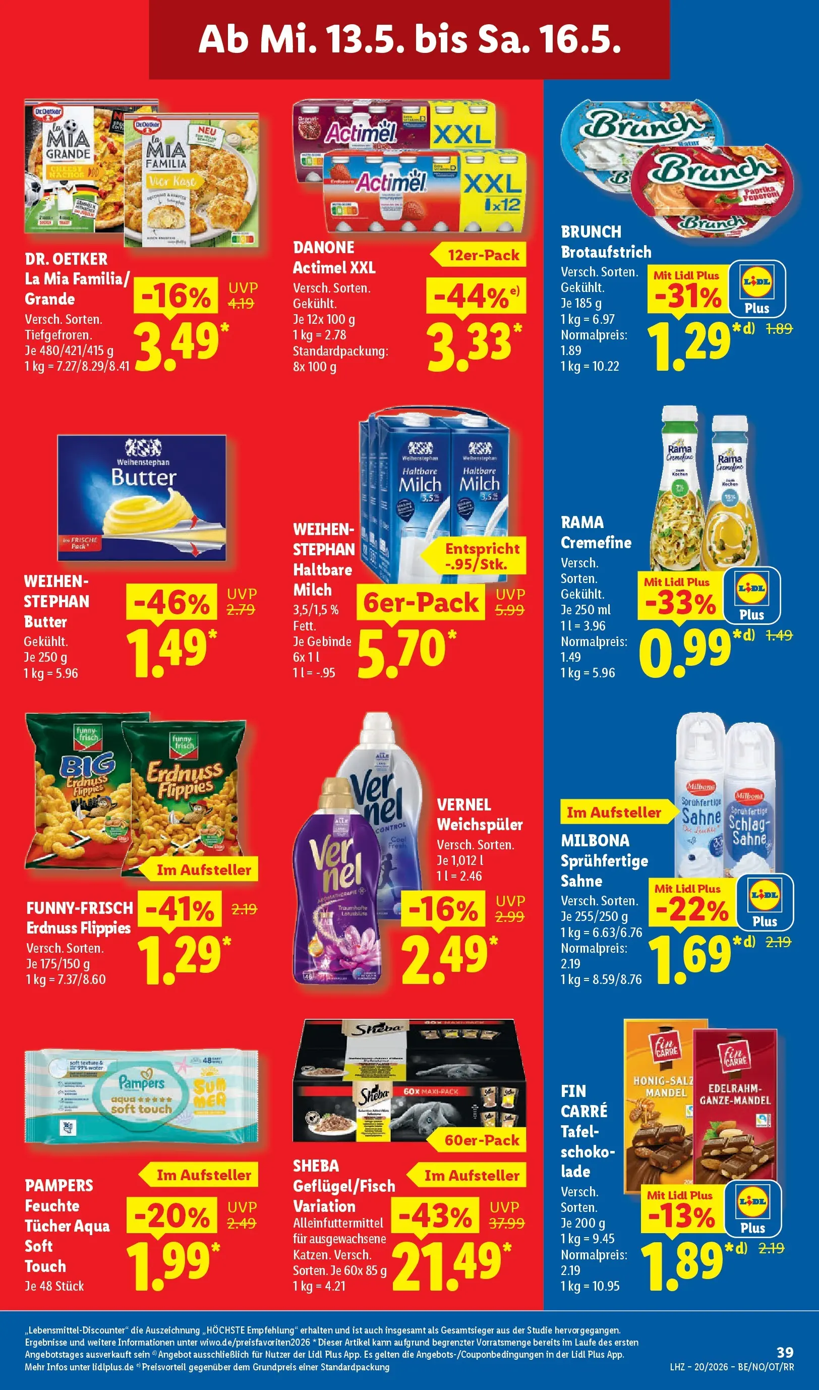 Lidl Prospekt Düsseldorf (ab 11.05.2026) zum Blättern » Angebote | Seite: 67 | Produkte: Sheba, Milch, Sahne, Vernel