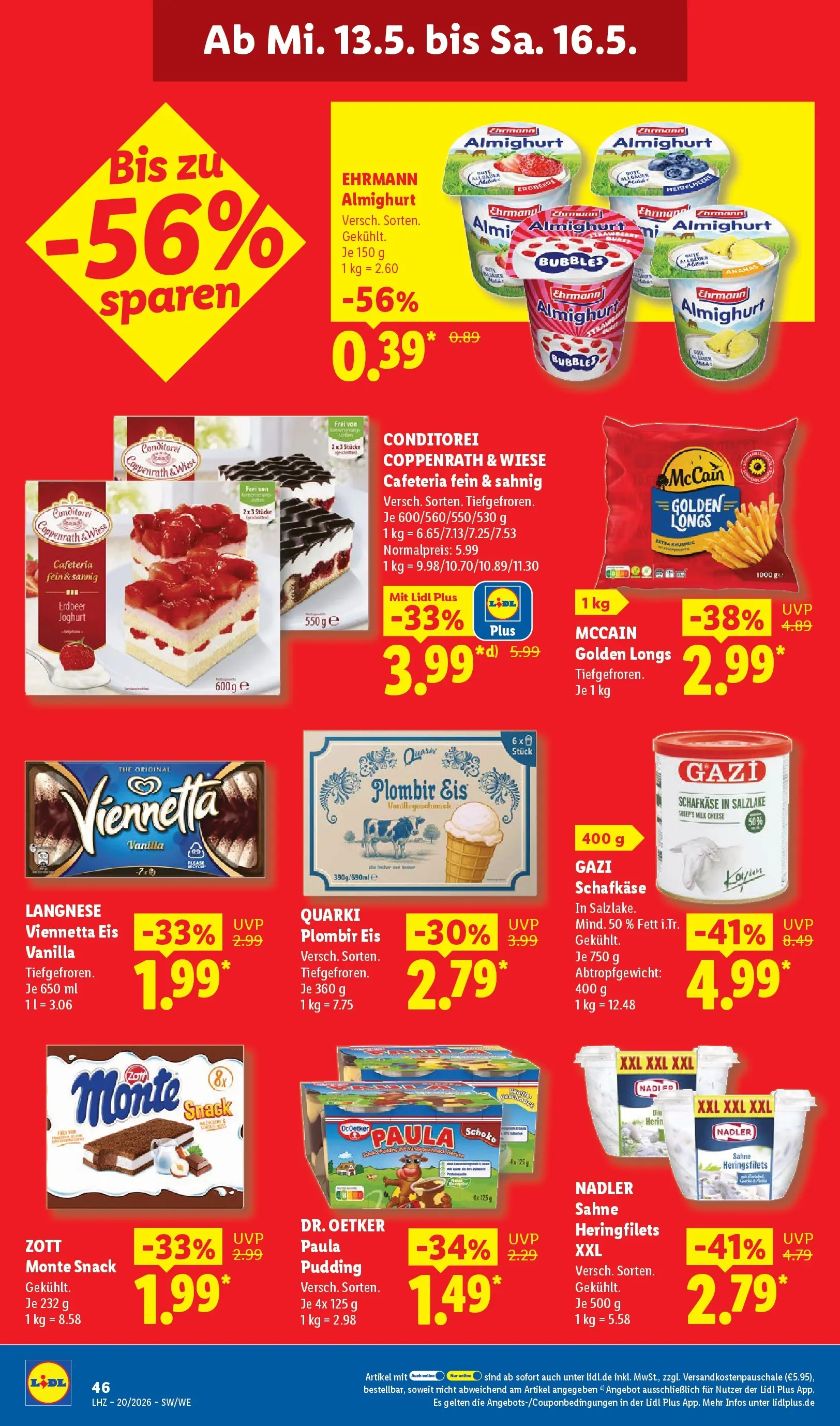 Lidl Prospekt Weikersheim (ab 11.05.2026) zum Blättern » Angebote | Seite: 68 | Produkte: Langnese, Joghurt, Sahne, Eis