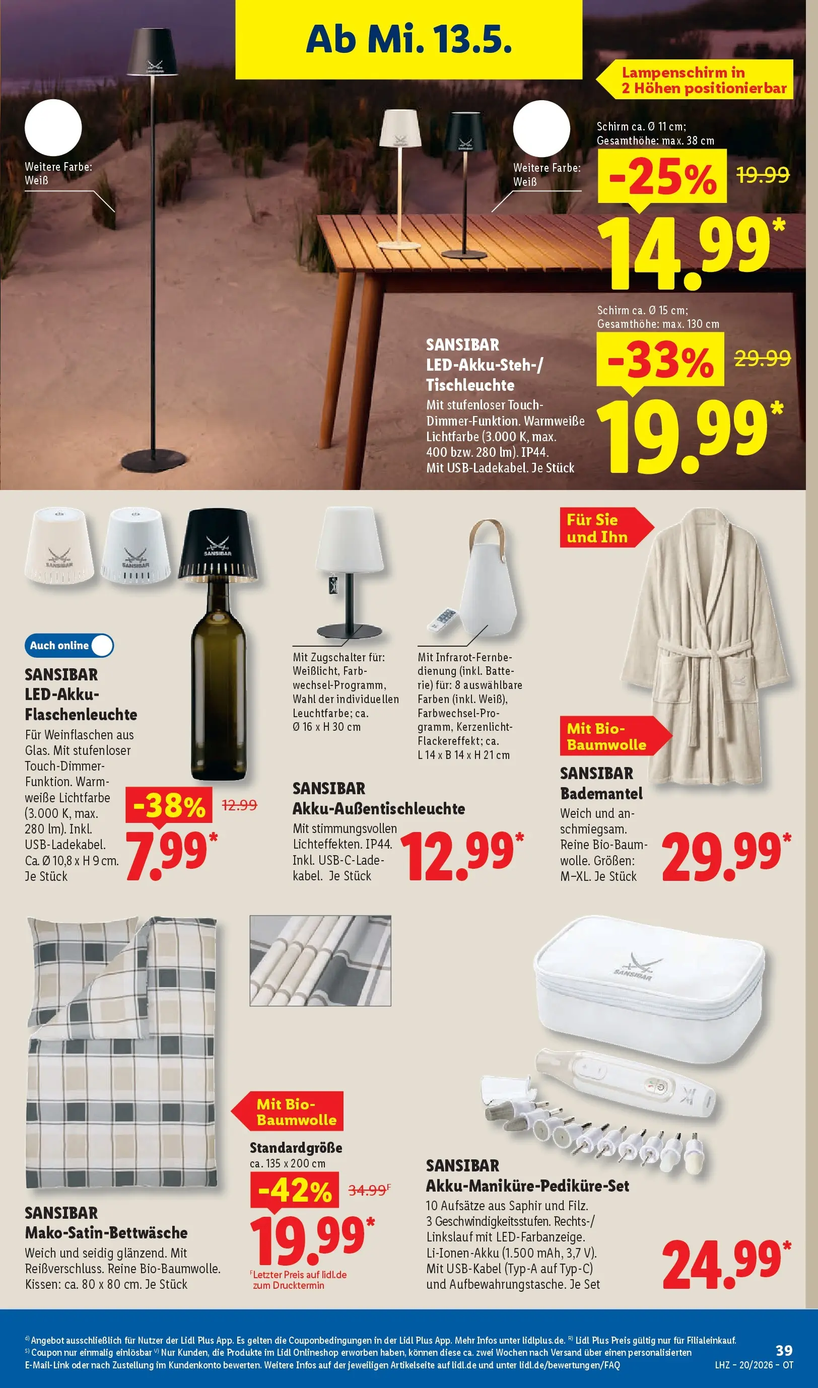 Lidl Prospekt Senftenberg (ab 11.05.2026) zum Blättern » Angebote | Seite: 61 | Produkte: Kissen, Lampenschirm, Bademantel