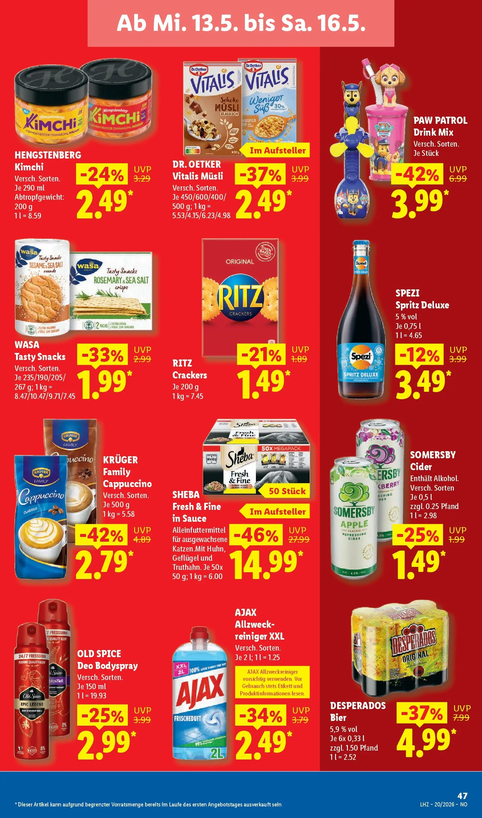 Lidl Prospekt Wahlstedt (ab 11.05.2026) zum Blättern » Angebote | Seite: 73 | Produkte: Sheba, Bier, Desperados, Chinakohl
