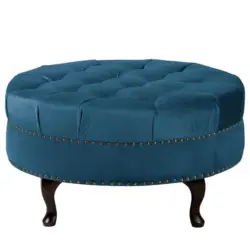 Hocker in Textil Dunkelblau