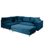 XXXLutz Lauterach - Ihr M&ouml;belhaus bei Bregenz Ecksofa inkl. Hocker Ariella in Samt Blau 161/231 cm