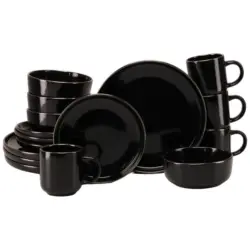Kombiservice Nordic Festive Schwarz 16-teilig