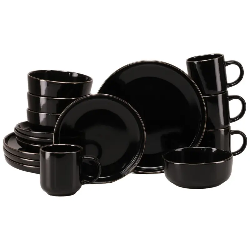Kombiservice Nordic Festive Schwarz 16-teilig