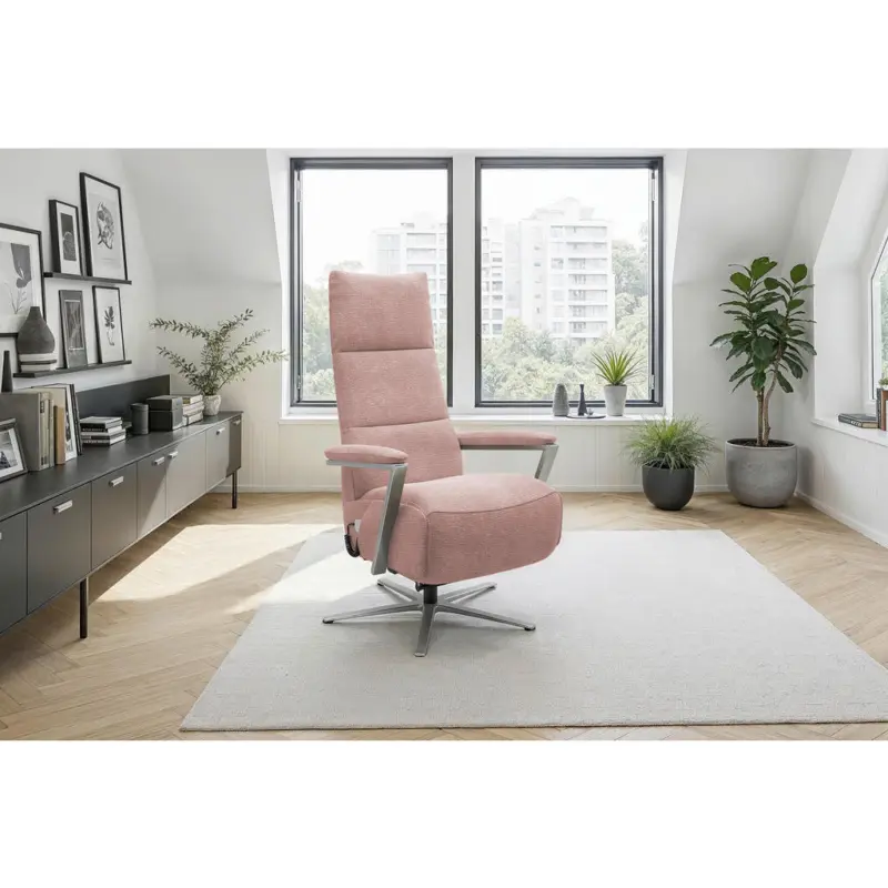 Relaxsessel in Textil Altrosa