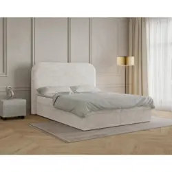 Boxbett 140/200 cm in Elfenbein