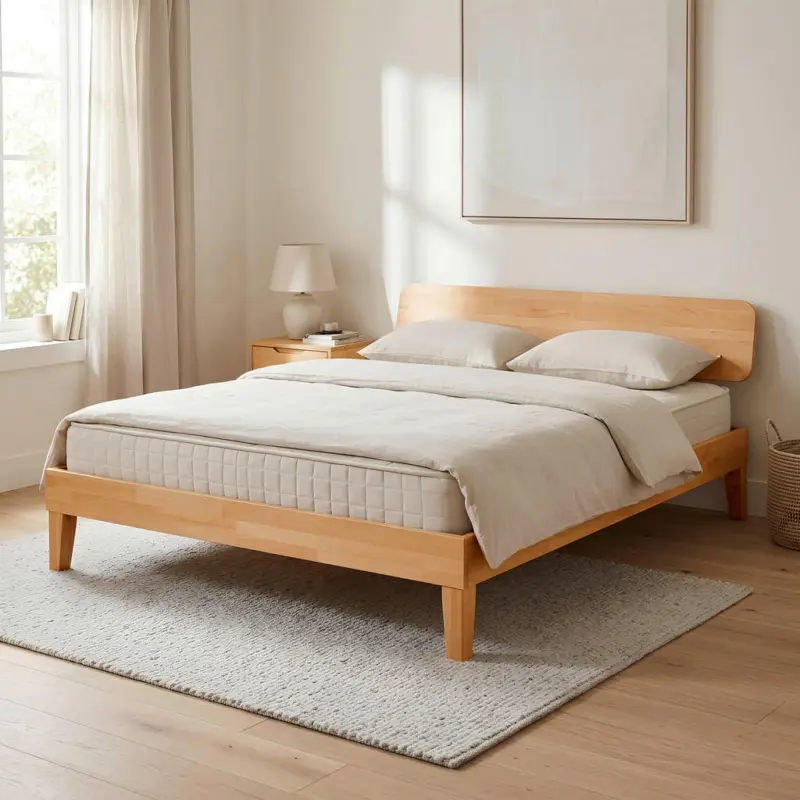 Bett 180/200 cm in Buchefarben