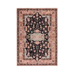Webteppich 120/170 cm Blossom Traditional Rosa, Schwarz