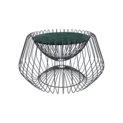 Beistelltisch in Metall, Stein 60/60/35 cm
