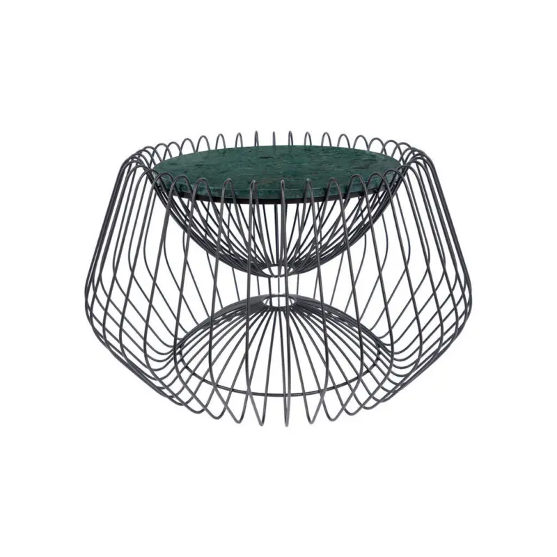Beistelltisch in Metall, Stein 60/60/35 cm