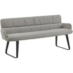 Sitzbank in Metall, Textil Grau