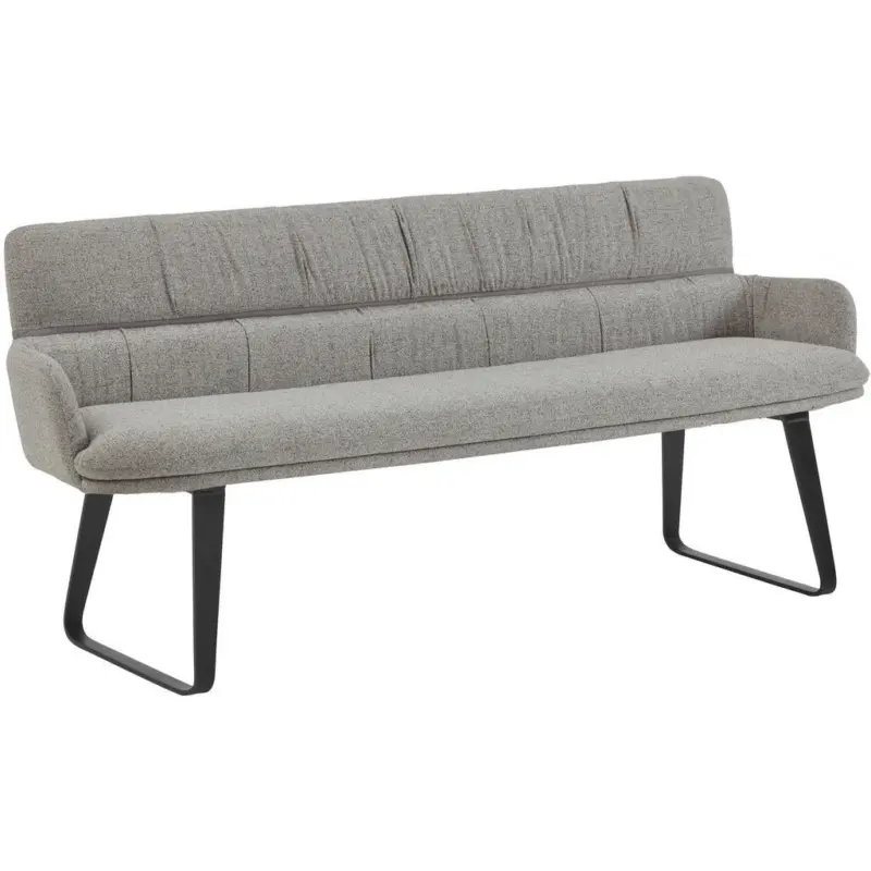 Sitzbank in Metall, Textil Grau