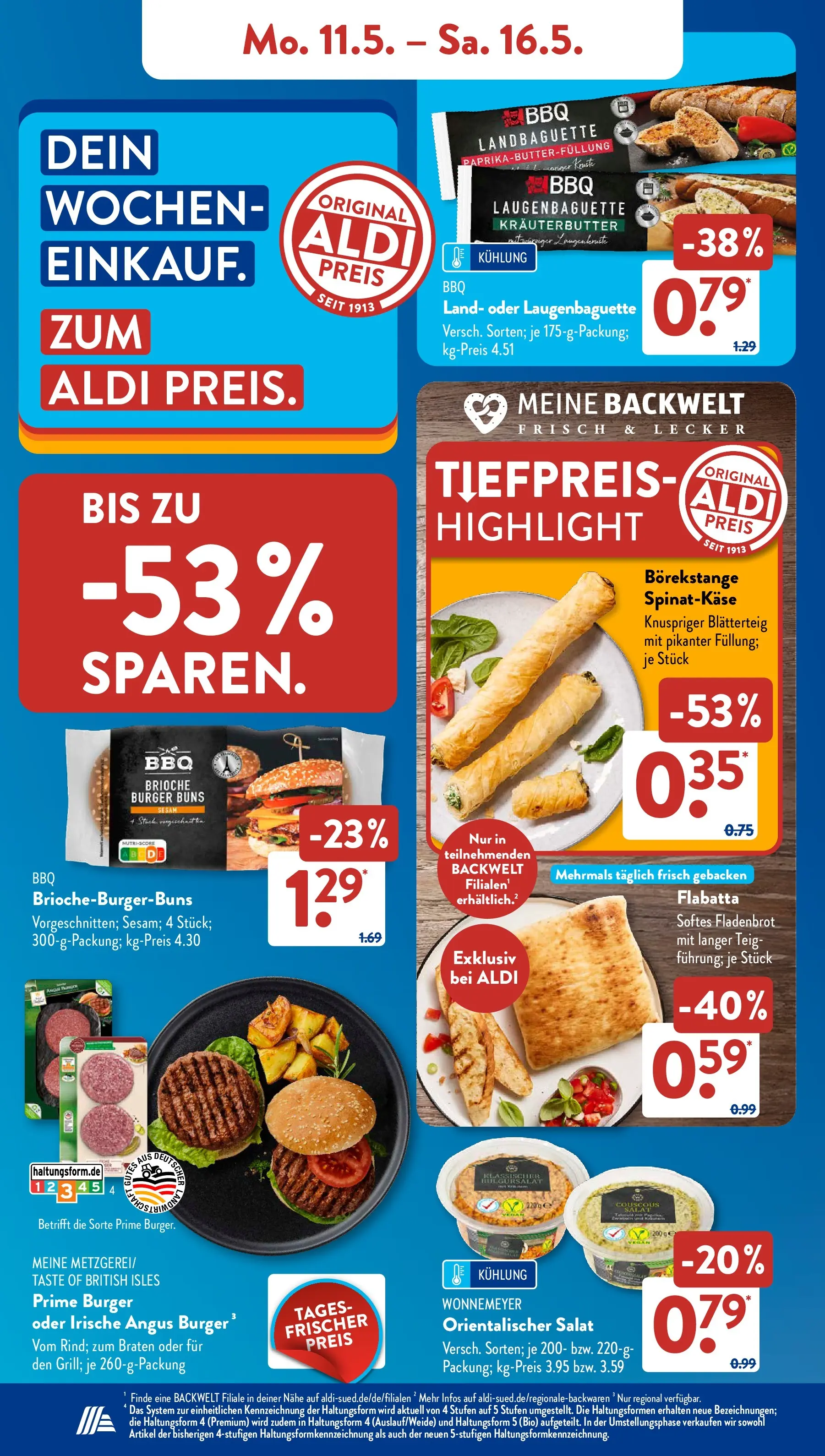 Aldi Süd - Aldi Süd: Wochenangebote (ab 10.05.2026) zum Blättern | Seite: 5 | Produkte: Burger, Kräuterbutter, Salat