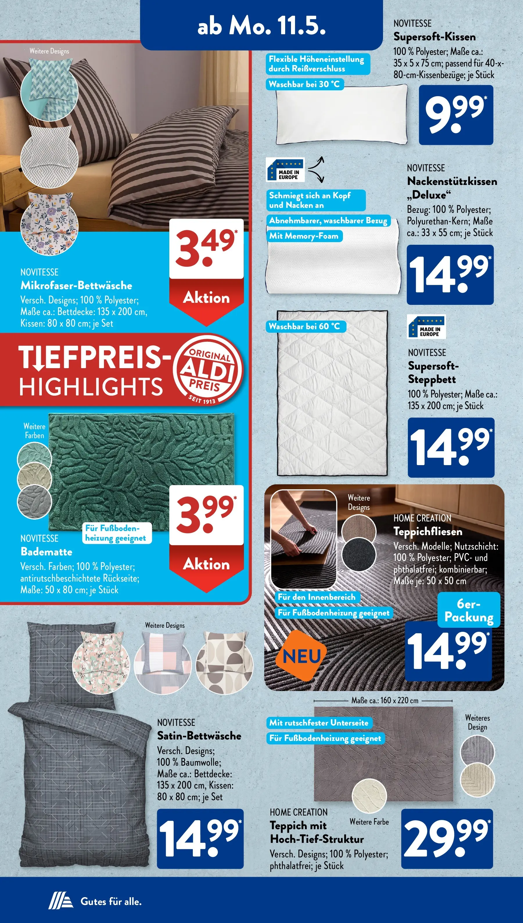 Aldi Süd - Aldi Süd: Wochenangebote (ab 10.05.2026) zum Blättern | Seite: 15 | Produkte: Kissen, Teppich, Home creation