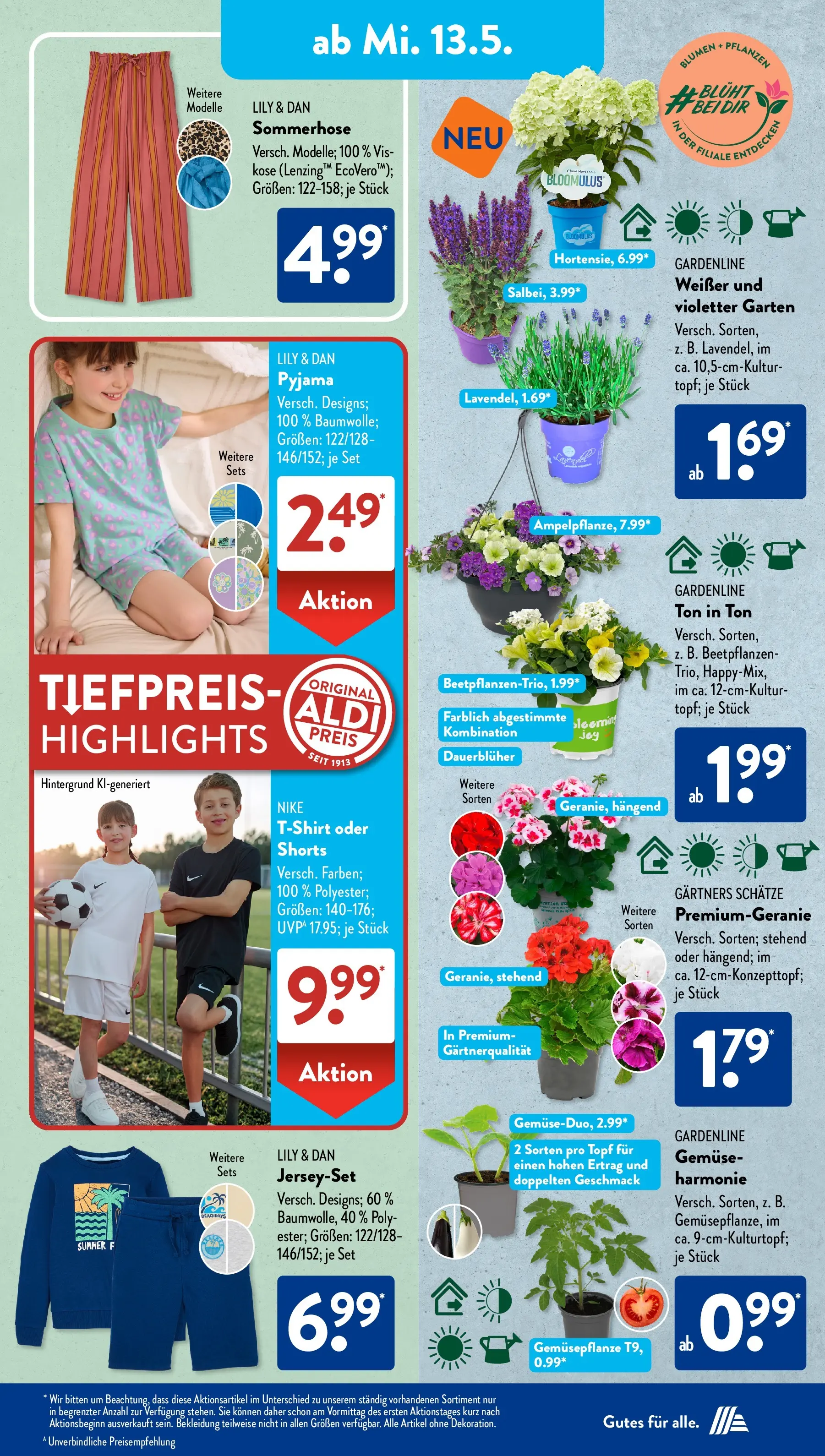 Aldi Süd - Aldi Süd: Wochenangebote (ab 10.05.2026) zum Blättern | Seite: 20 | Produkte: Blumen, Gemüse, Bekleidung, Pyjama