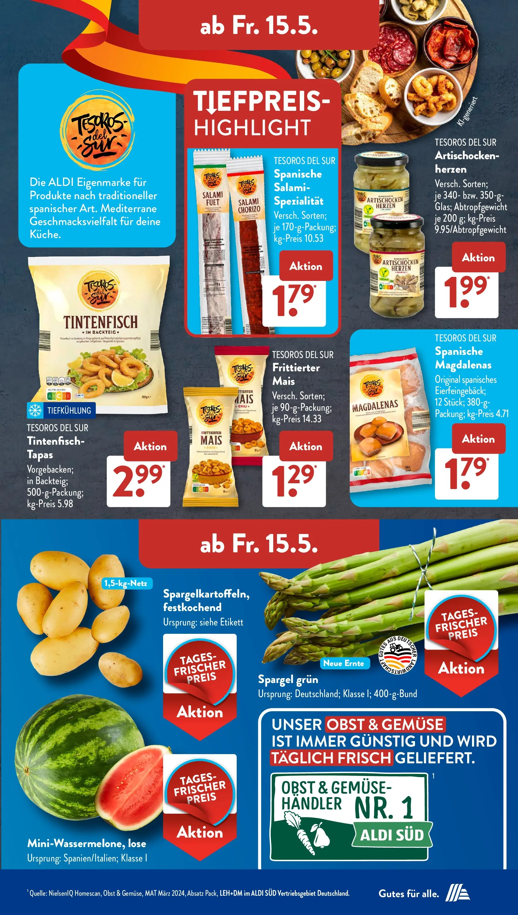 Aldi Süd - Aldi Süd: Wochenangebote (ab 10.05.2026) zum Blättern | Seite: 24 | Produkte: Tintenfisch, Spargel, Gemüse, Salami