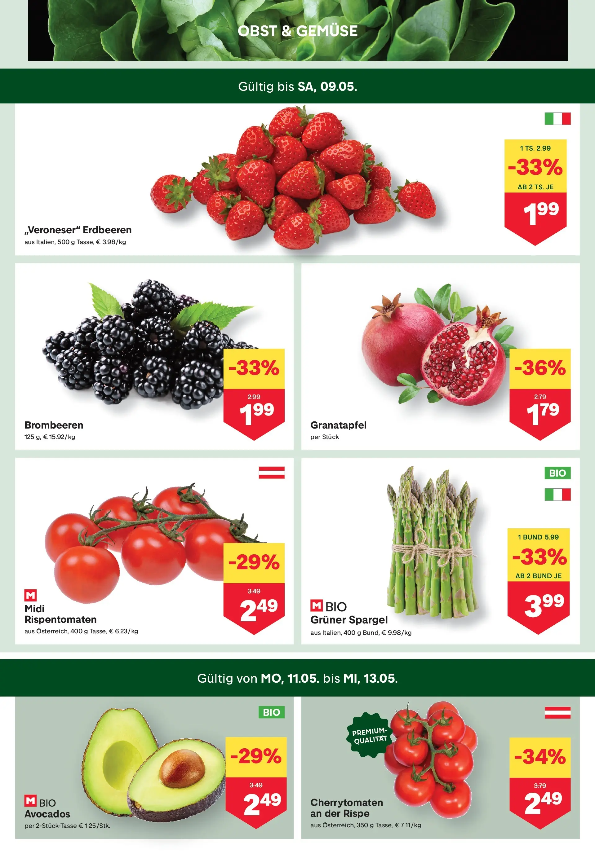 MPREIS St.Gallenkirch von 07.05.2026 - Aktuelle Angebote | Seite: 2 | Produkte: Erdbeeren, Gemüse, Obst