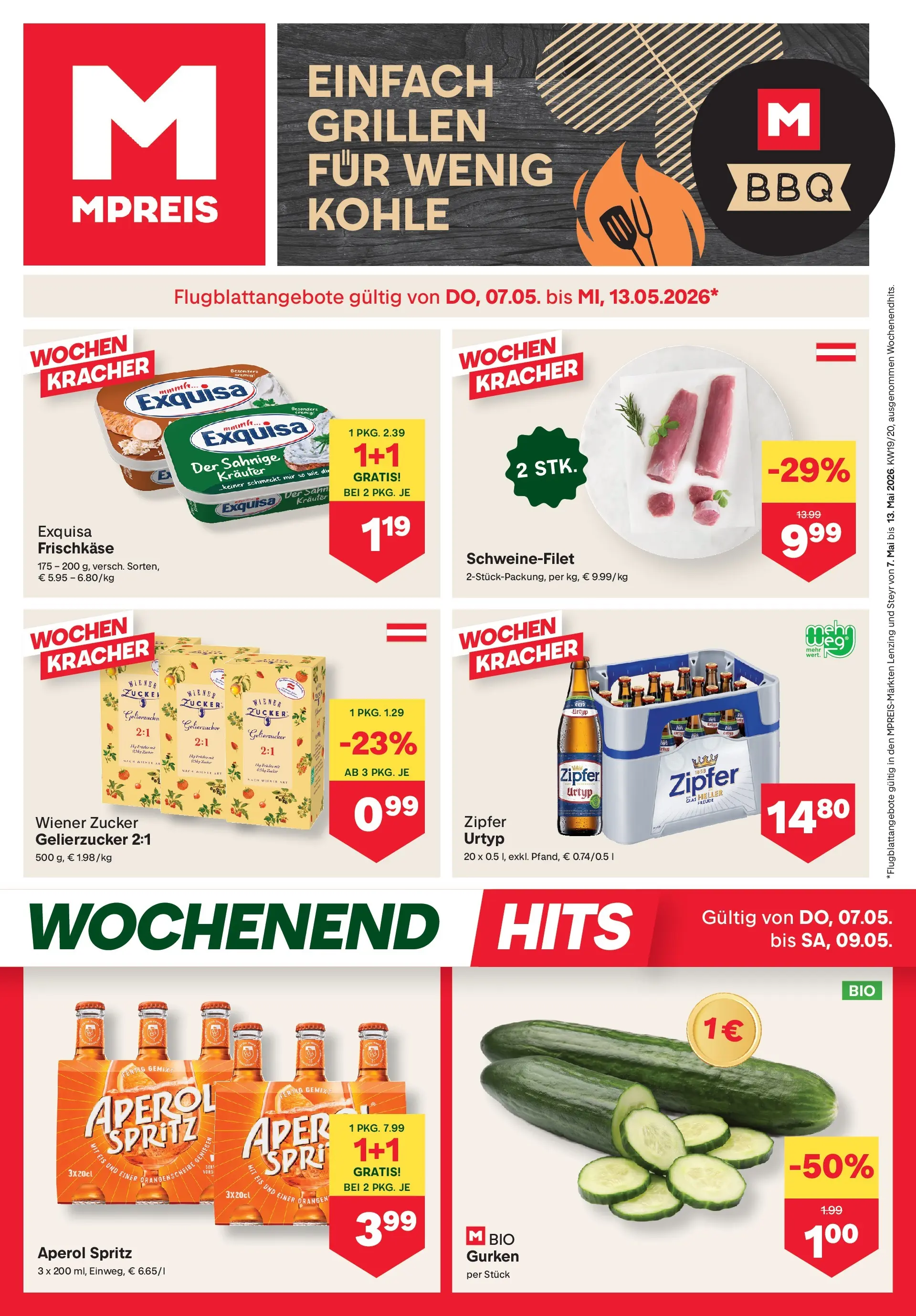 MPREIS St.Gallenkirch von 07.05.2026 - Aktuelle Angebote | Seite: 1 | Produkte: Gurken, Eis, Zucker