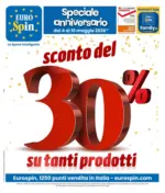 Eurospin SPECIALE ANNIVERSARIO: SCONTO DEL 30% SU TANTI PRODOTTI - al 10.05.2026