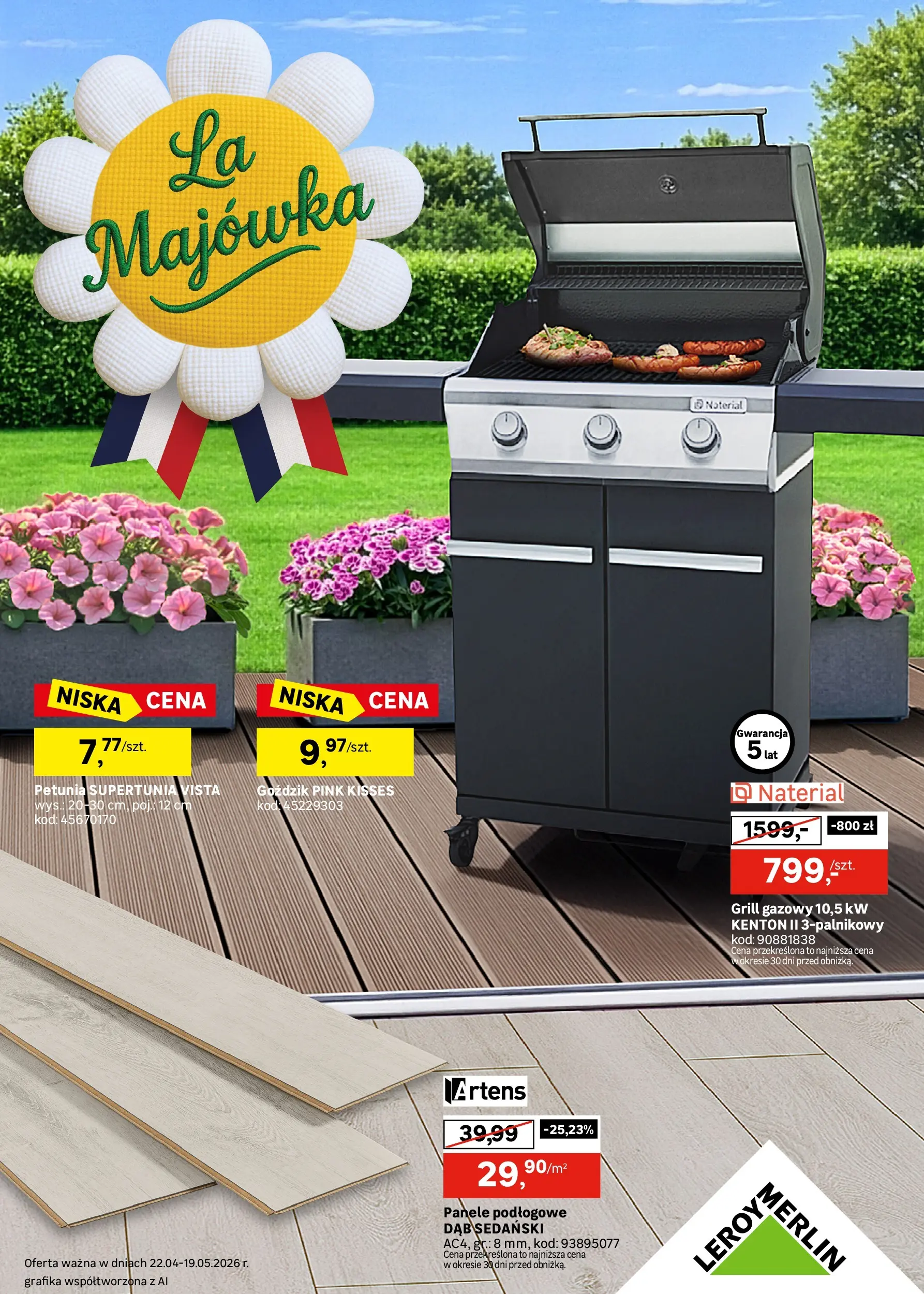 Leroy Merlin gazetka od (22.04.2026 - 19.05.2026) | Strona: 1 | Produkty: Grill, Grill gazowy, Goździk