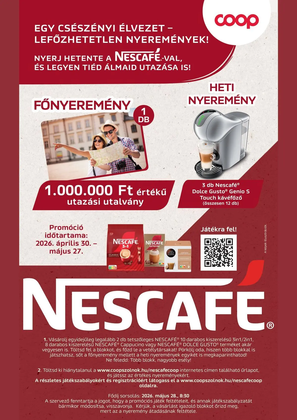 COOP Szolnok akciós újság Szákszend - 2026.05.04. -tól/töl > akció, lapozható szórólap 🛍️ | Oldal: 3 | Termékek: Nescafé, Cappuccino, Játék, Kávéfőző