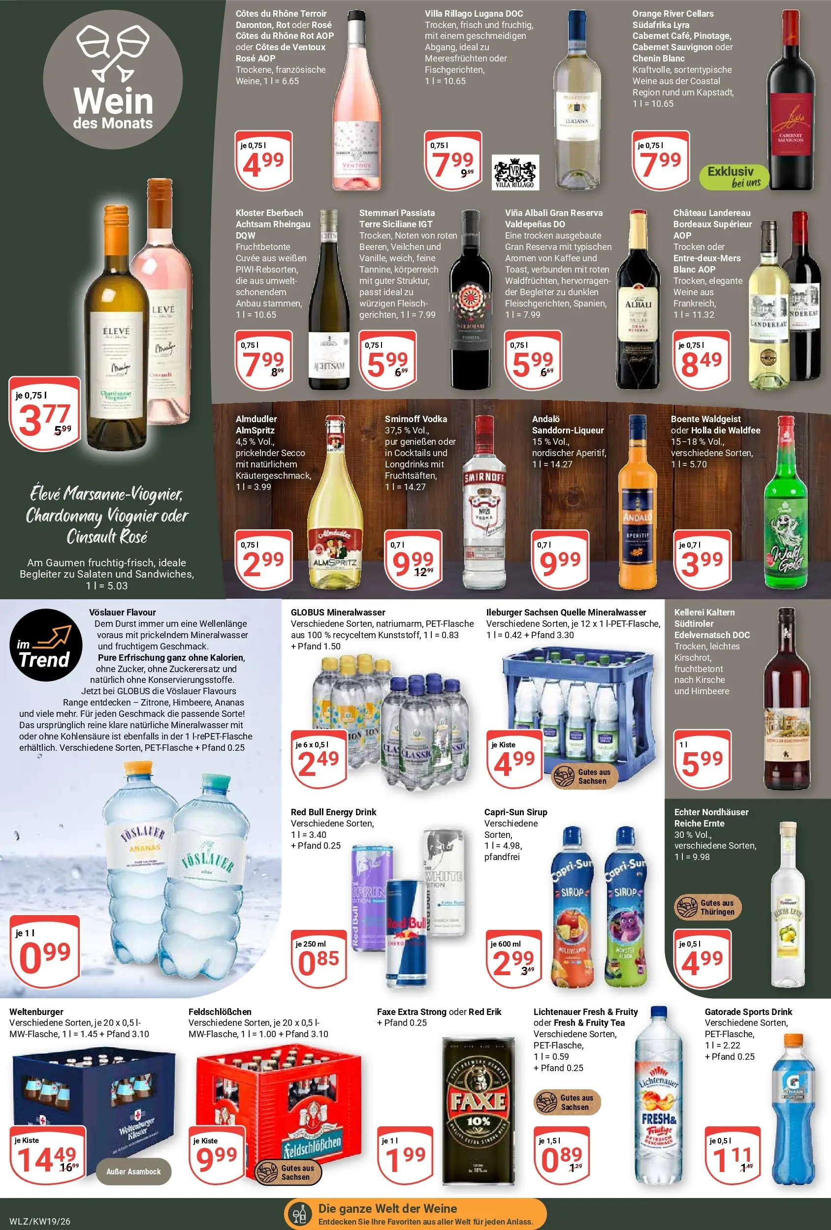 Globus Prospekt Weischlitz	 (ab 04.05.2026) » Angebote online | Seite: 19 | Produkte: Energy, Sirup, Mineralwasser, Wein