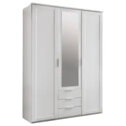 Dreht&uuml;renschrank in Wei&szlig;, Silberfarben