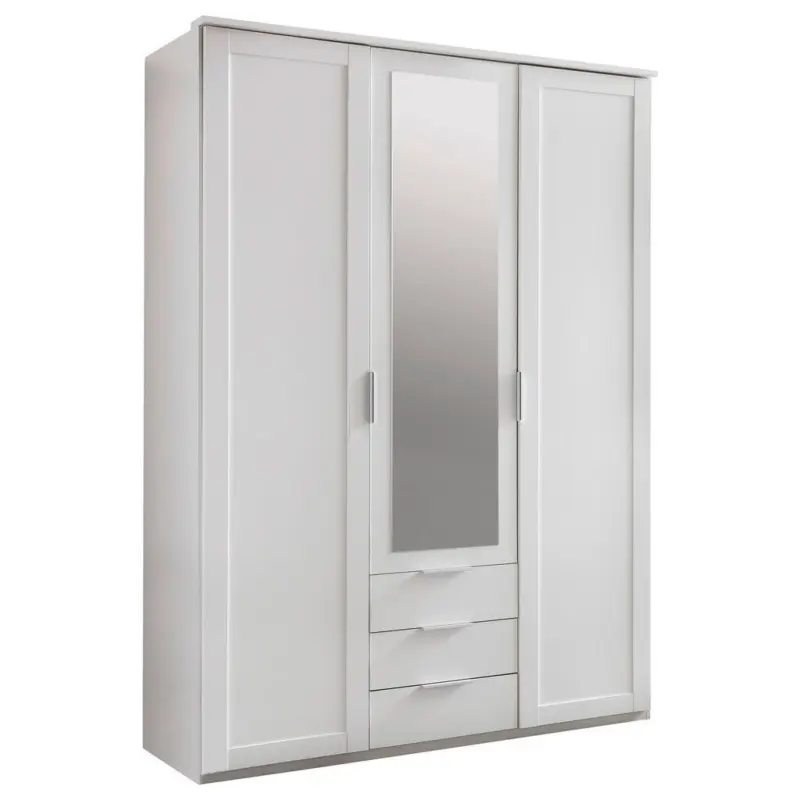 Dreht&uuml;renschrank in Wei&szlig;, Silberfarben