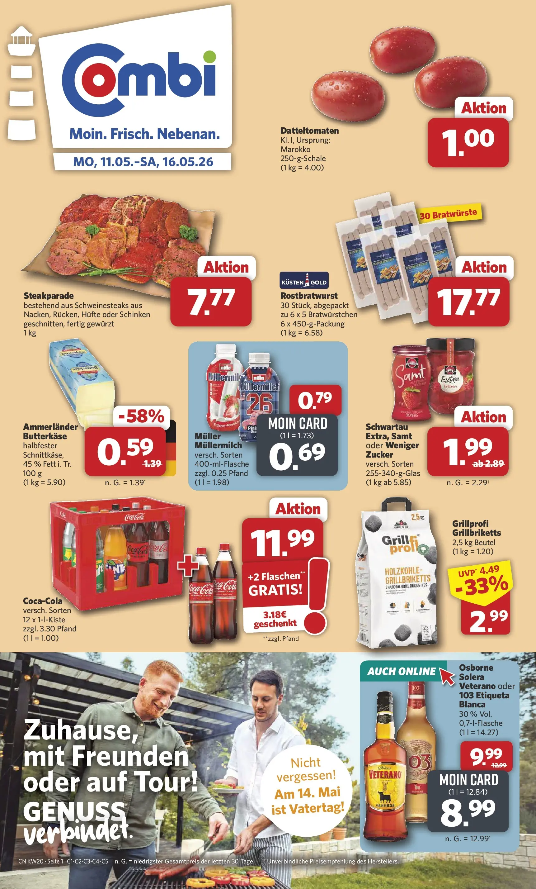 Combi Prospekt Twistringen (ab 11.05.2026) zum Blättern | Seite: 1 | Produkte: Cola, Zucker, Müllermilch, Muller mullermilch