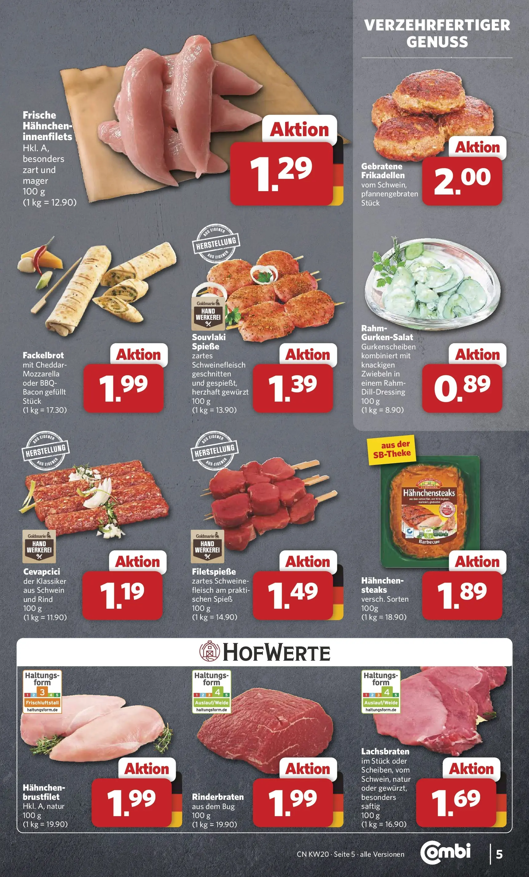 Combi Prospekt Detmold (ab 11.05.2026) zum Blättern | Seite: 5 | Produkte: Cevapcici, Spieße, Zwiebeln, Schweinefleisch