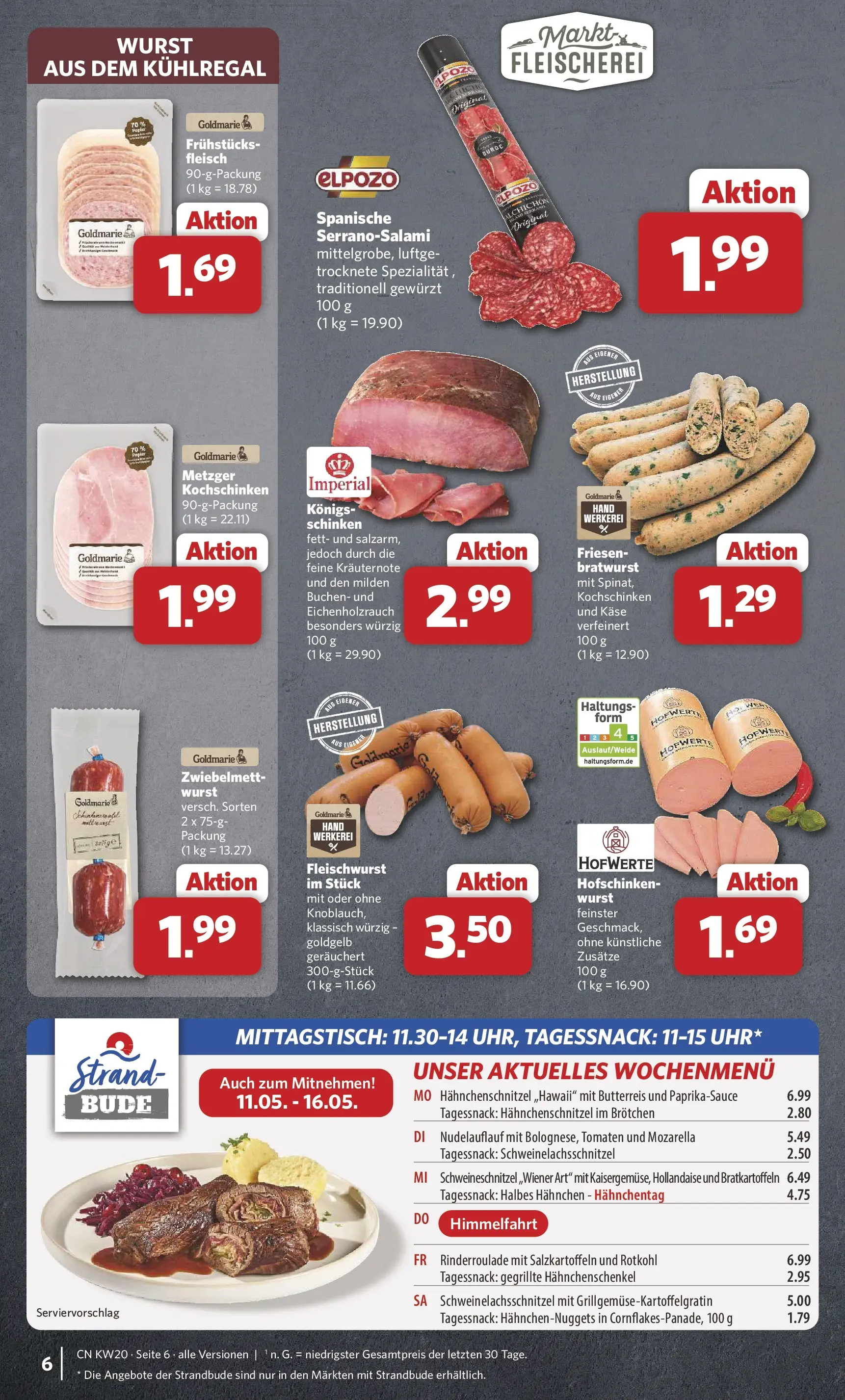 Combi Prospekt Detmold (ab 11.05.2026) zum Blättern | Seite: 6 | Produkte: Hahnchen, Rotkohl, Bratwurst, Fleisch
