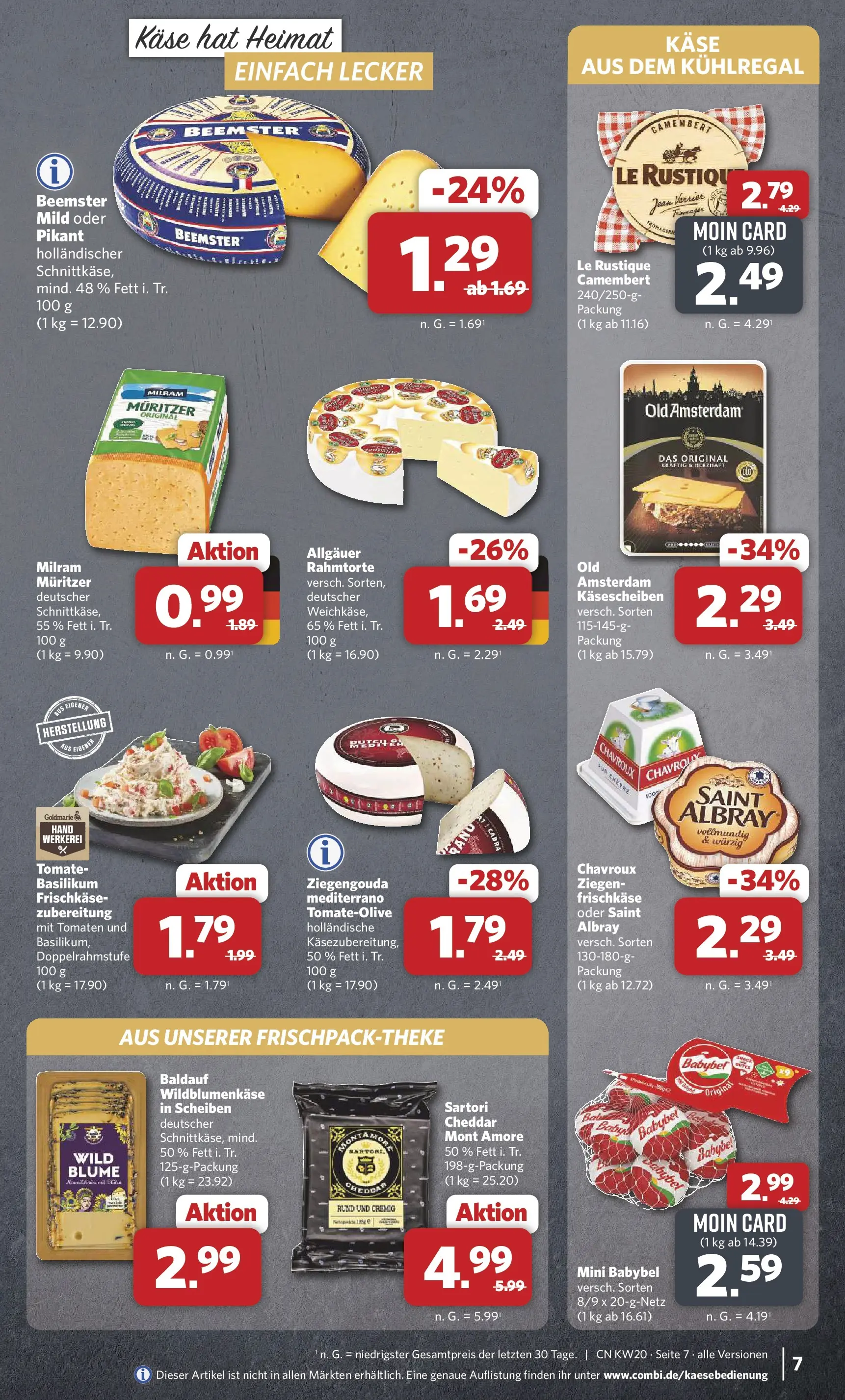Combi Prospekt Detmold (ab 11.05.2026) zum Blättern | Seite: 7 | Produkte: Käse, Tomaten, Milram, Frischkase