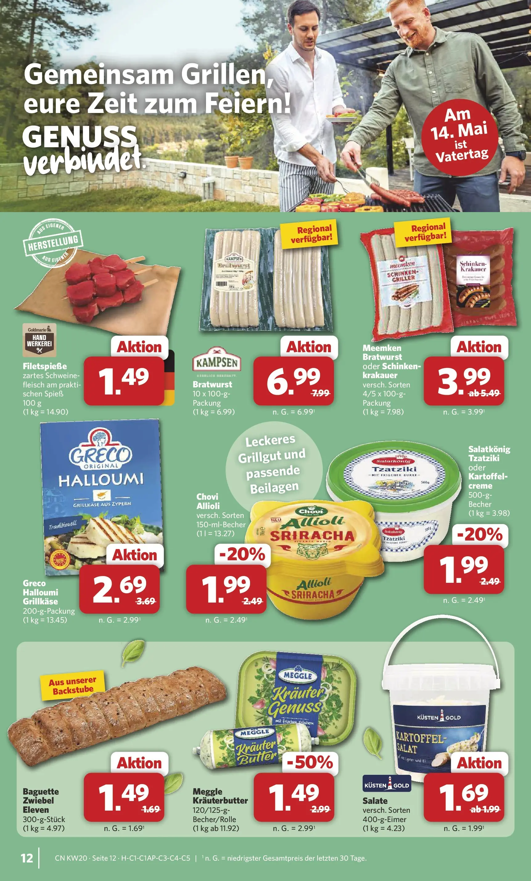Combi Prospekt Twistringen (ab 11.05.2026) zum Blättern | Seite: 12 | Produkte: Bratwurst, Baguette, Fleisch, Salat