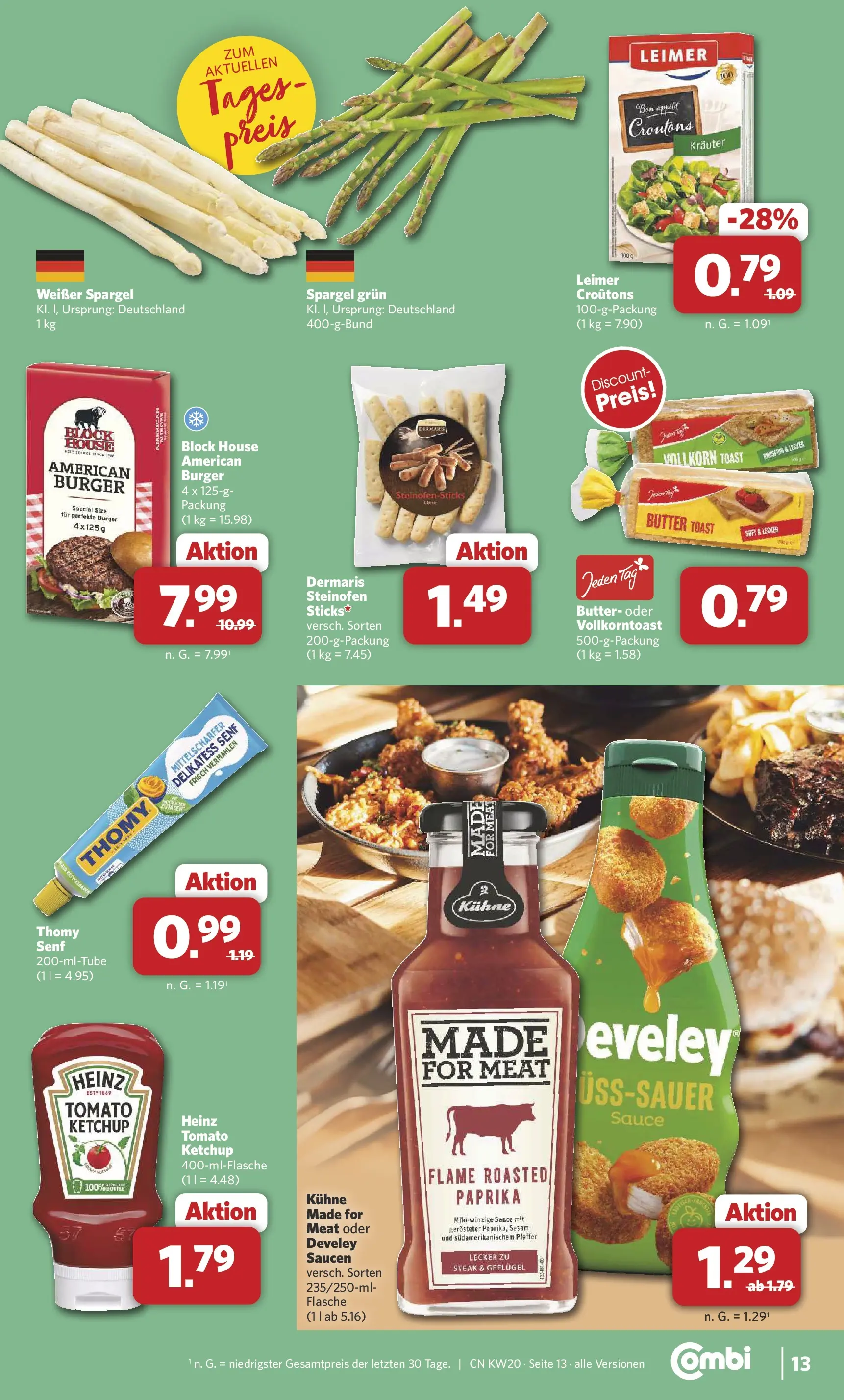 Combi Prospekt Detmold (ab 11.05.2026) zum Blättern | Seite: 13 | Produkte: Butter, Spargel, Paprika, Pfeffer