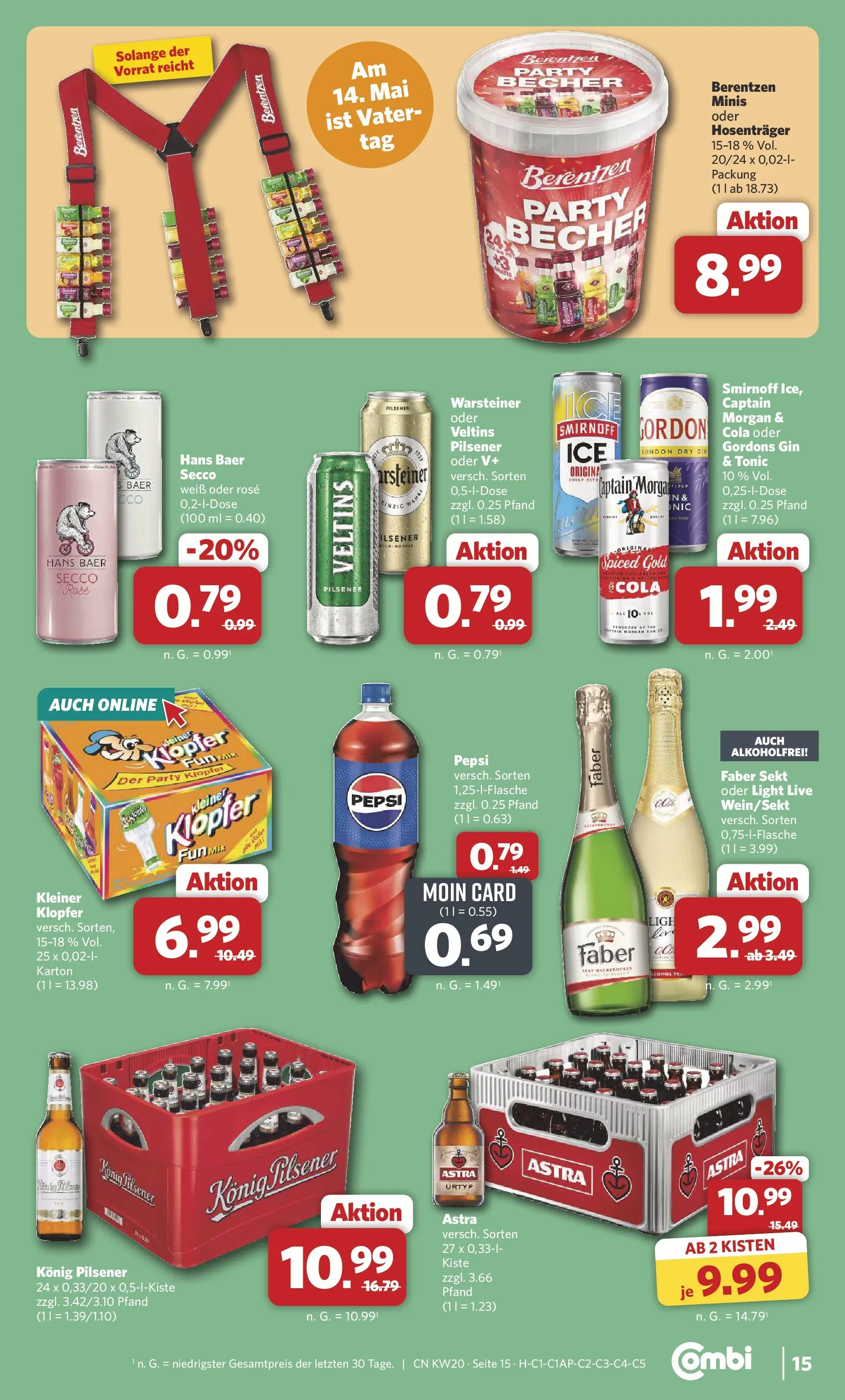 Combi Prospekt Twistringen (ab 11.05.2026) zum Blättern | Seite: 15 | Produkte: Astra, Smirnoff, Pepsi, Veltins
